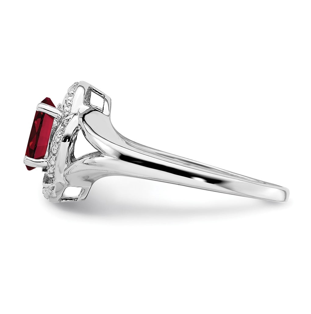 Sterling Silver Rhodium-plated Diamond & Gemstone Ring – Elegant Jewelry Gift for Birthday, Anniversary, Engagement, Wedding