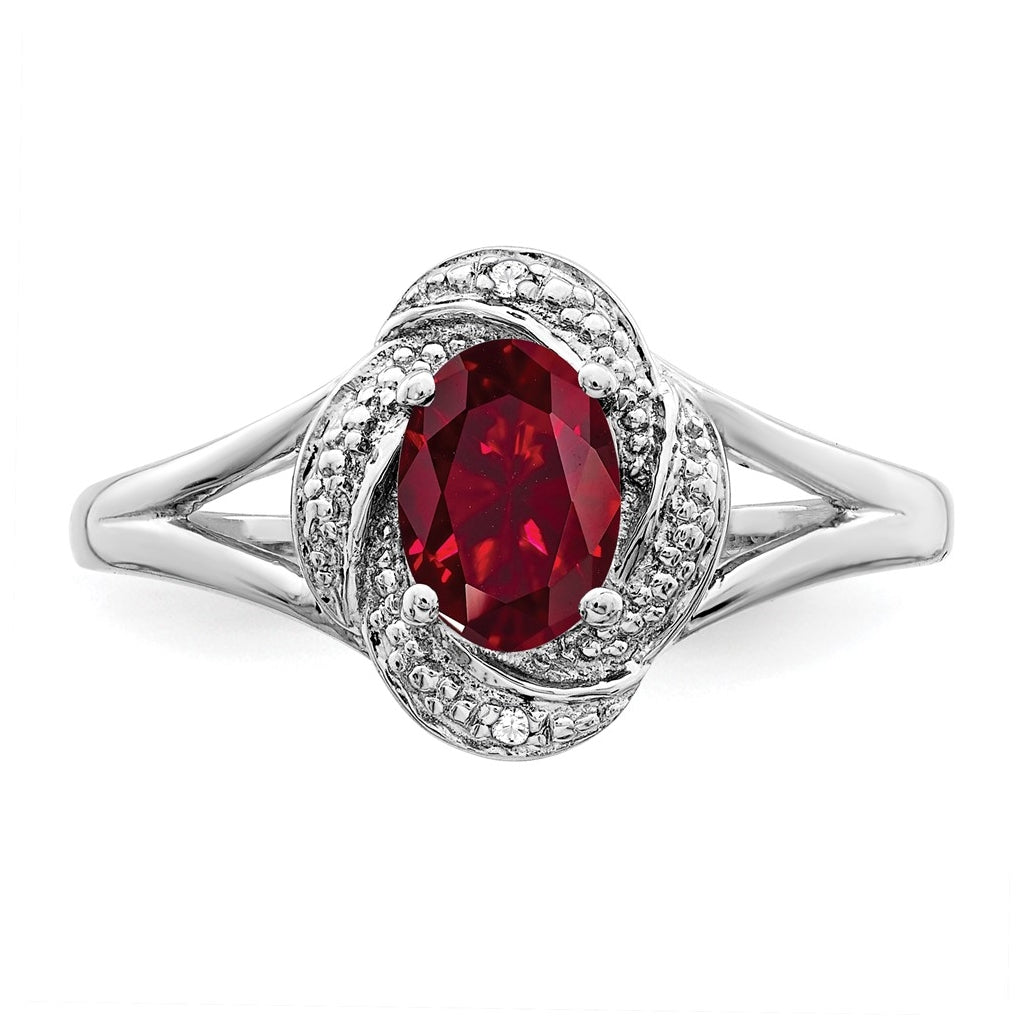 Sterling Silver Rhodium-plated Diamond & Gemstone Ring – Elegant Jewelry Gift for Birthday, Anniversary, Engagement, Wedding