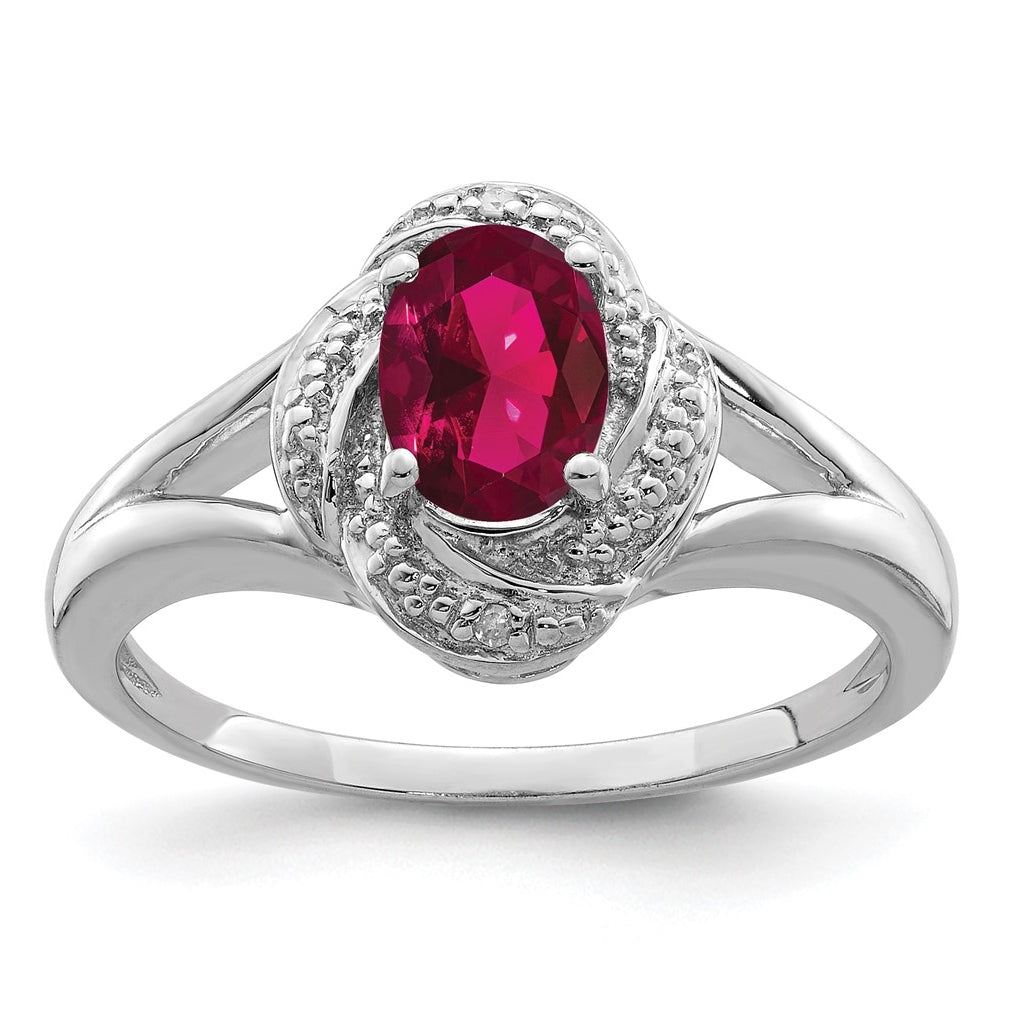 Sterling Silver Rhodium-plated Diamond & Gemstone Ring – Elegant Jewelry Gift for Birthday, Anniversary, Engagement, Wedding