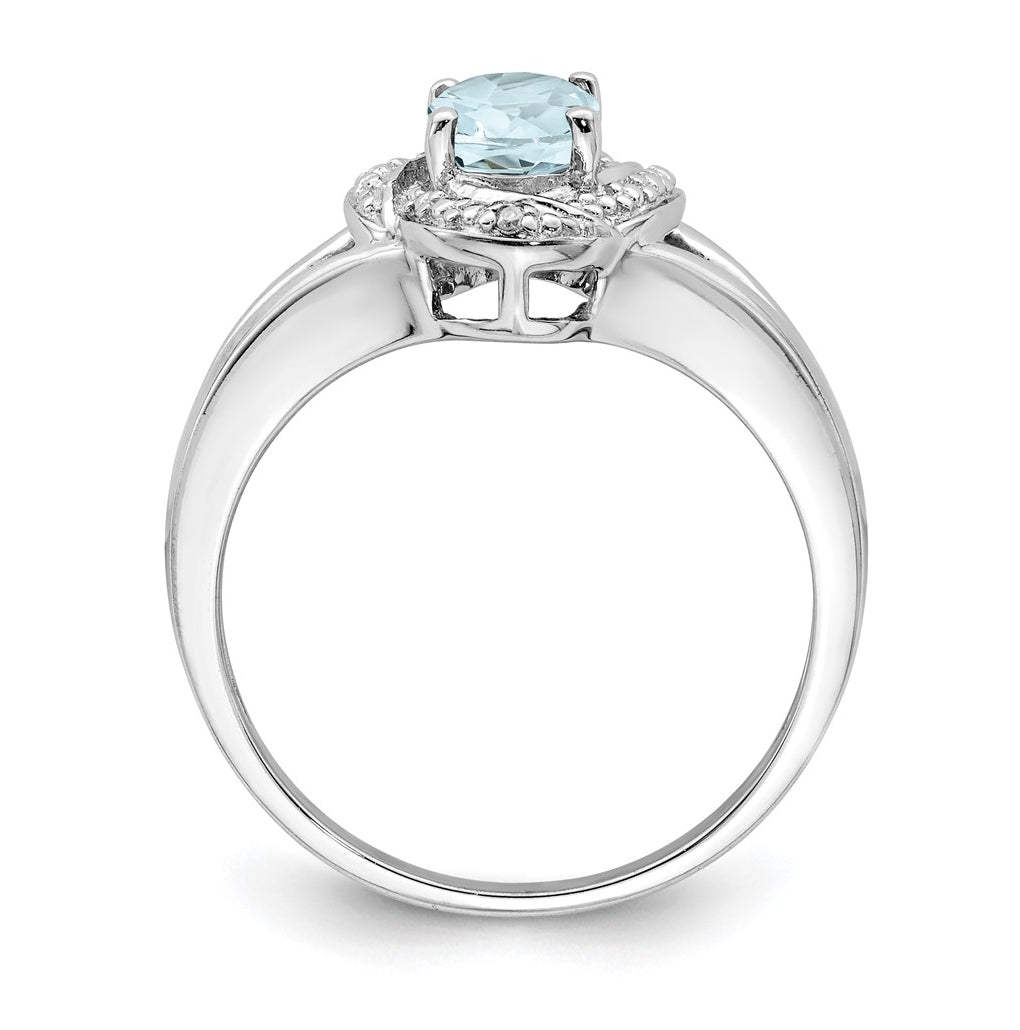 Sterling Silver Rhodium-plated Diamond & Gemstone Ring – Elegant Jewelry Gift for Birthday, Anniversary, Engagement, Wedding