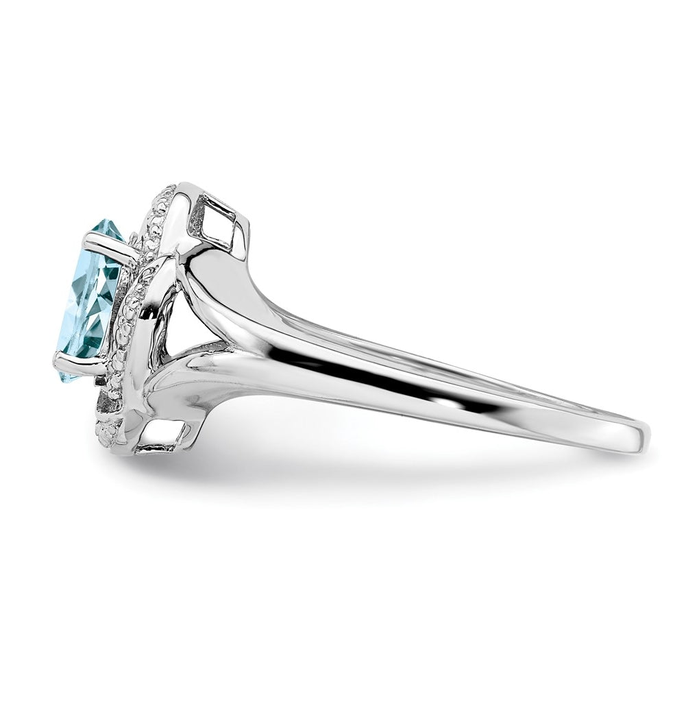 Sterling Silver Rhodium-plated Diamond & Gemstone Ring – Elegant Jewelry Gift for Birthday, Anniversary, Engagement, Wedding