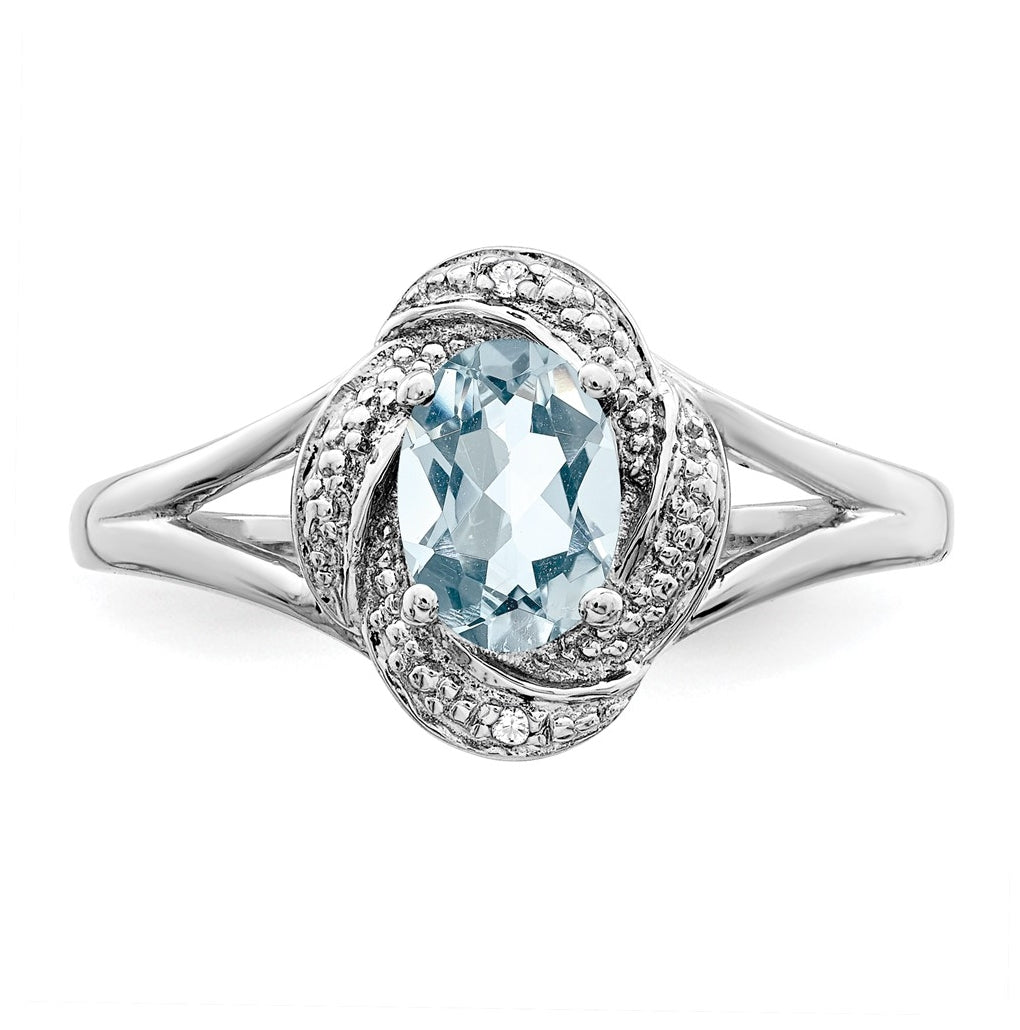 Sterling Silver Rhodium-plated Diamond & Gemstone Ring – Elegant Jewelry Gift for Birthday, Anniversary, Engagement, Wedding