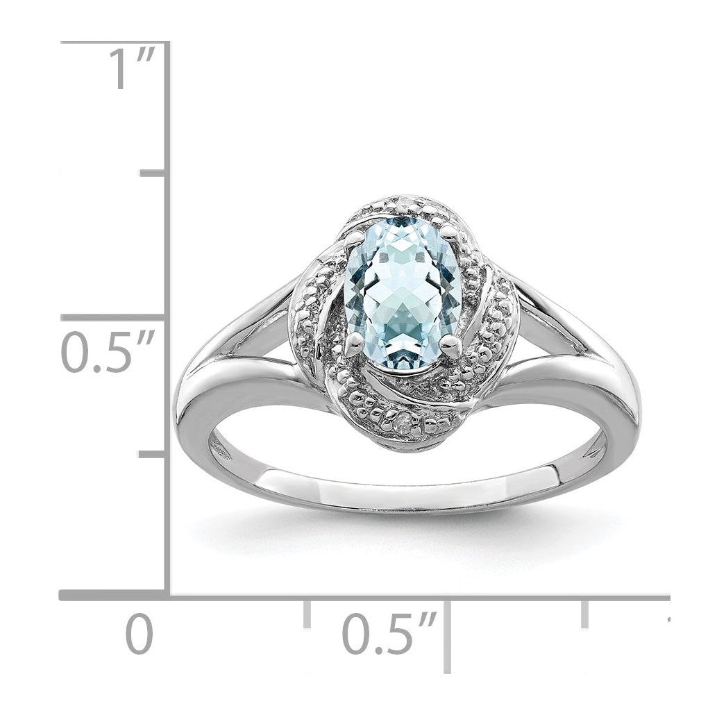 Sterling Silver Rhodium-plated Diamond & Gemstone Ring – Elegant Jewelry Gift for Birthday, Anniversary, Engagement, Wedding