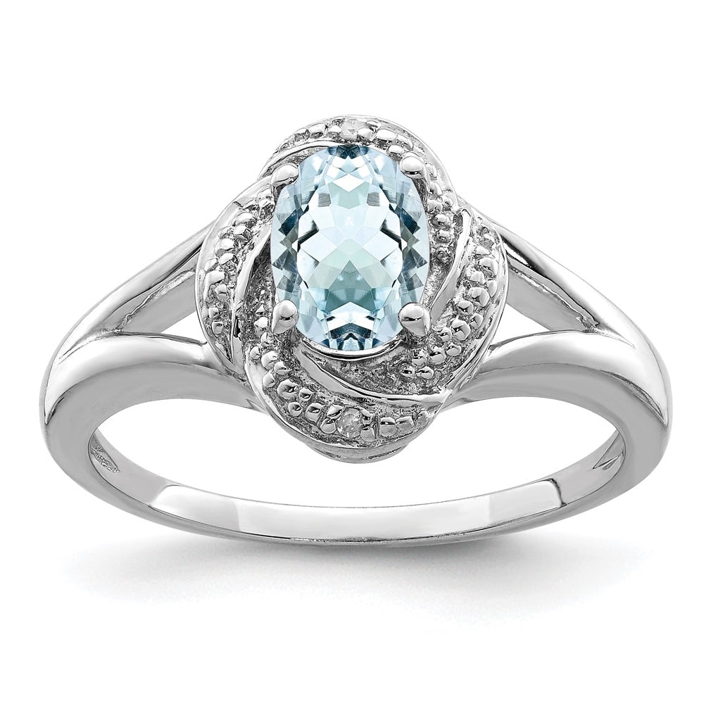 Sterling Silver Rhodium-plated Diamond & Gemstone Ring – Elegant Jewelry Gift for Birthday, Anniversary, Engagement, Wedding