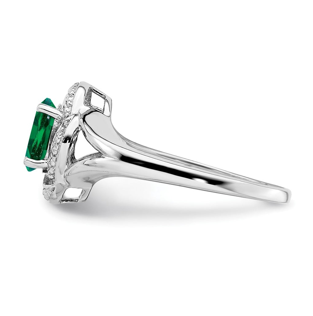 Sterling Silver Rhodium-plated Diamond & Gemstone Ring – Elegant Jewelry Gift for Birthday, Anniversary, Engagement, Wedding