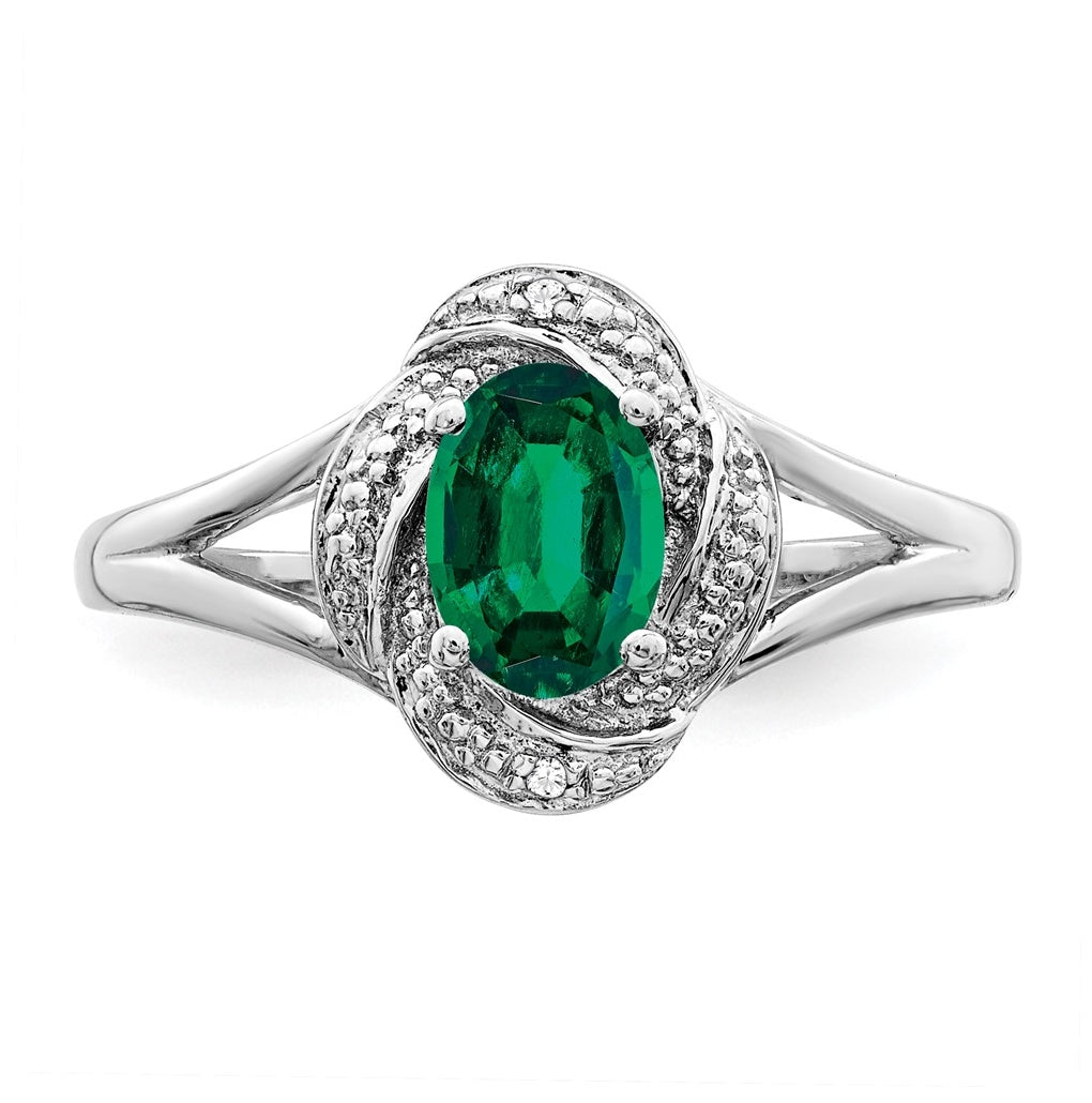 Sterling Silver Rhodium-plated Diamond & Gemstone Ring – Elegant Jewelry Gift for Birthday, Anniversary, Engagement, Wedding
