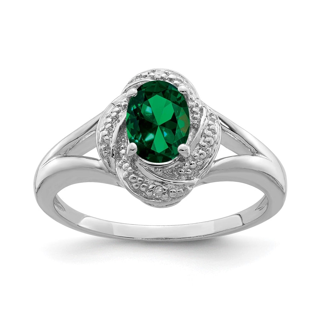 Sterling Silver Rhodium-plated Diamond & Gemstone Ring – Elegant Jewelry Gift for Birthday, Anniversary, Engagement, Wedding