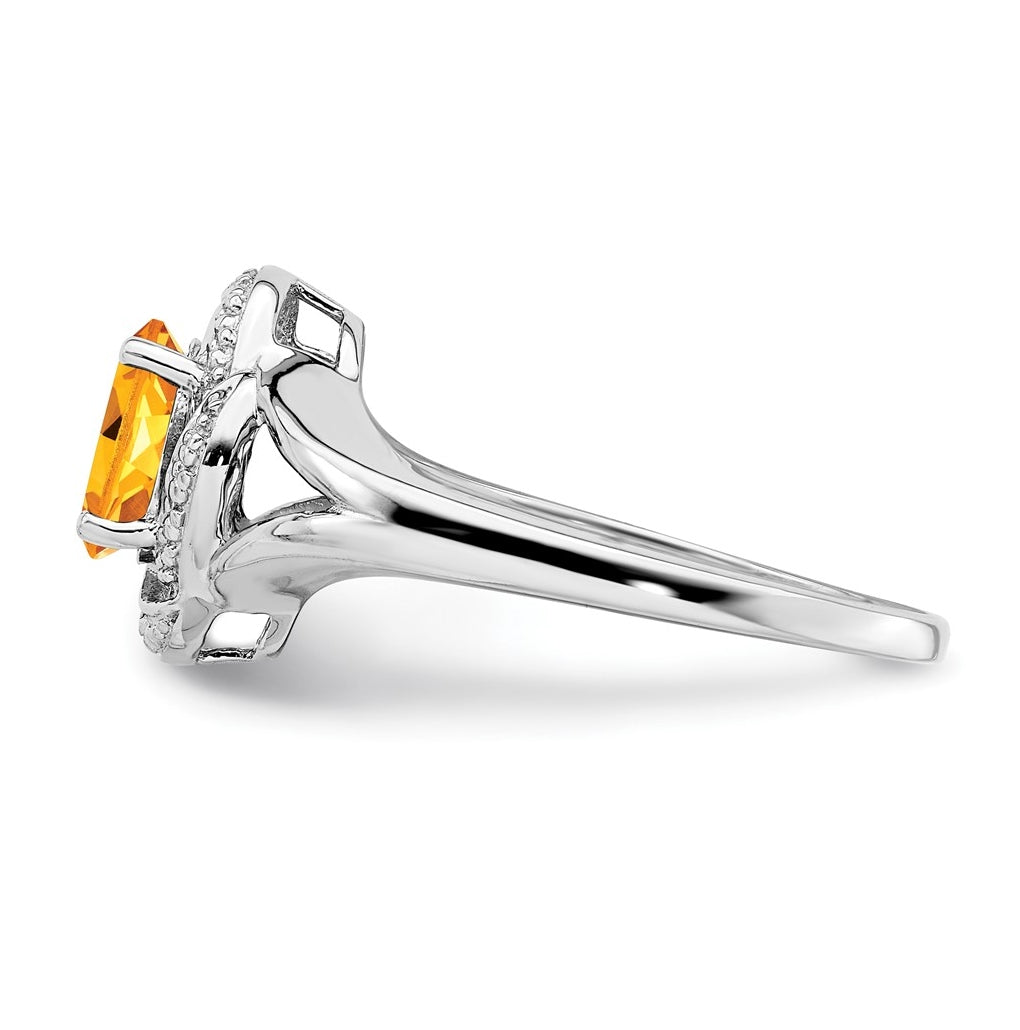 Sterling Silver Rhodium-plated Diamond & Gemstone Ring – Elegant Jewelry Gift for Birthday, Anniversary, Engagement, Wedding