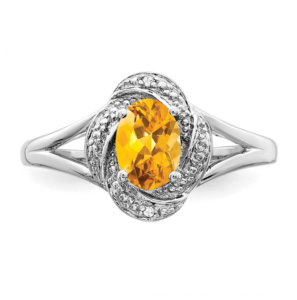 Sterling Silver Rhodium-plated Diamond & Gemstone Ring – Elegant Jewelry Gift for Birthday, Anniversary, Engagement, Wedding