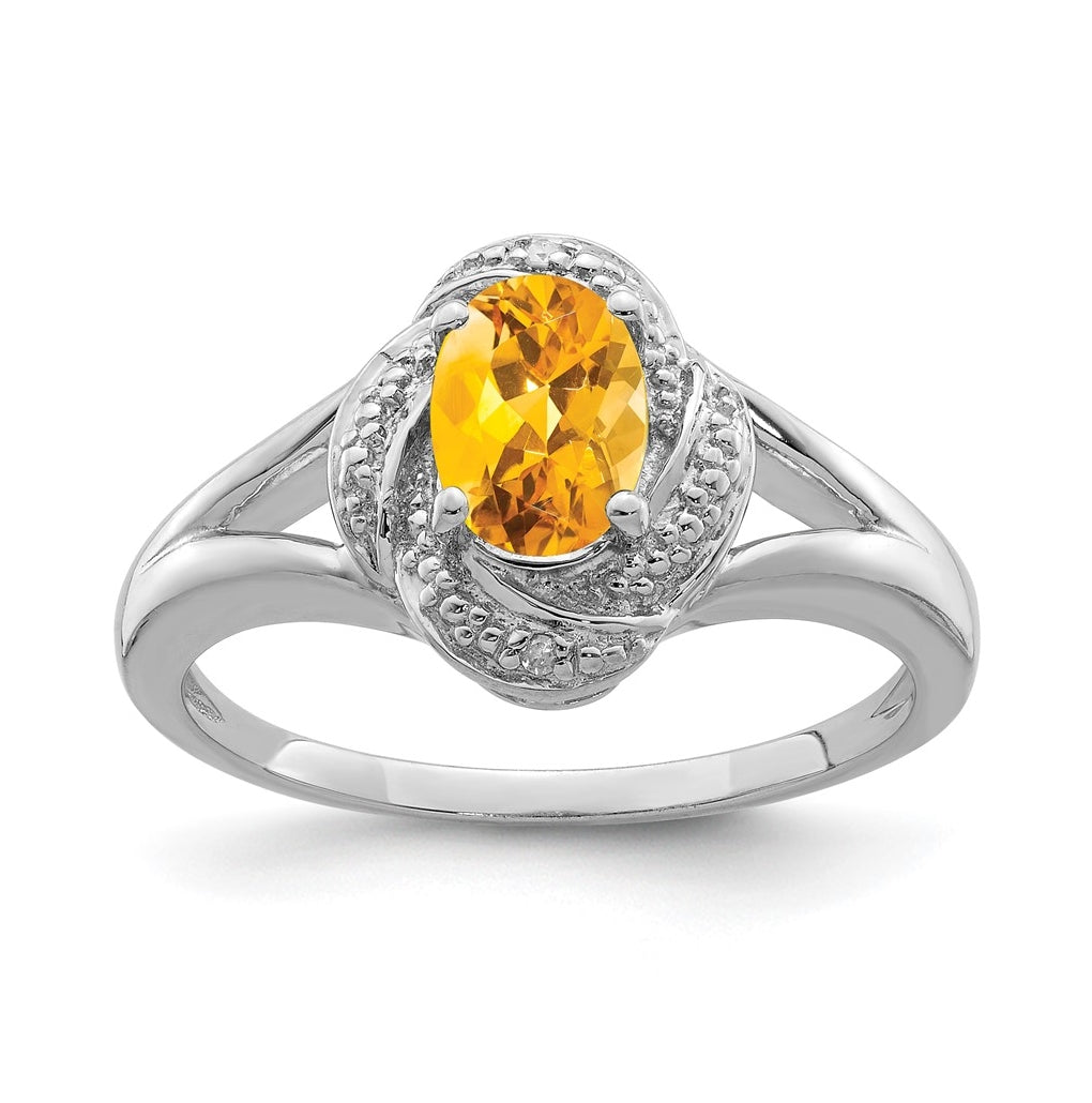 Sterling Silver Rhodium-plated Diamond & Gemstone Ring – Elegant Jewelry Gift for Birthday, Anniversary, Engagement, Wedding