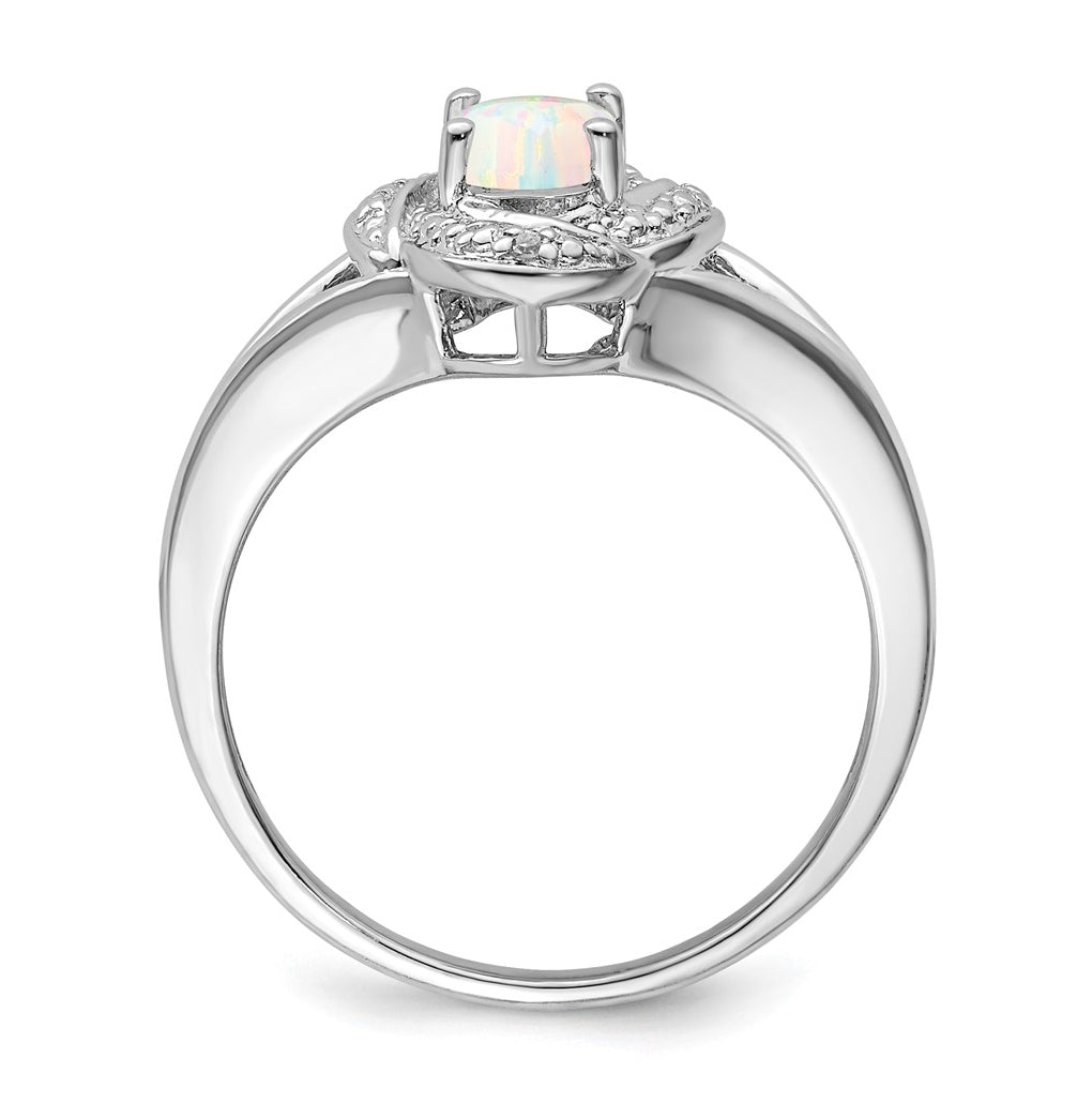 Sterling Silver Rhodium-plated Diamond & Gemstone Ring – Elegant Jewelry Gift for Birthday, Anniversary, Engagement, Wedding