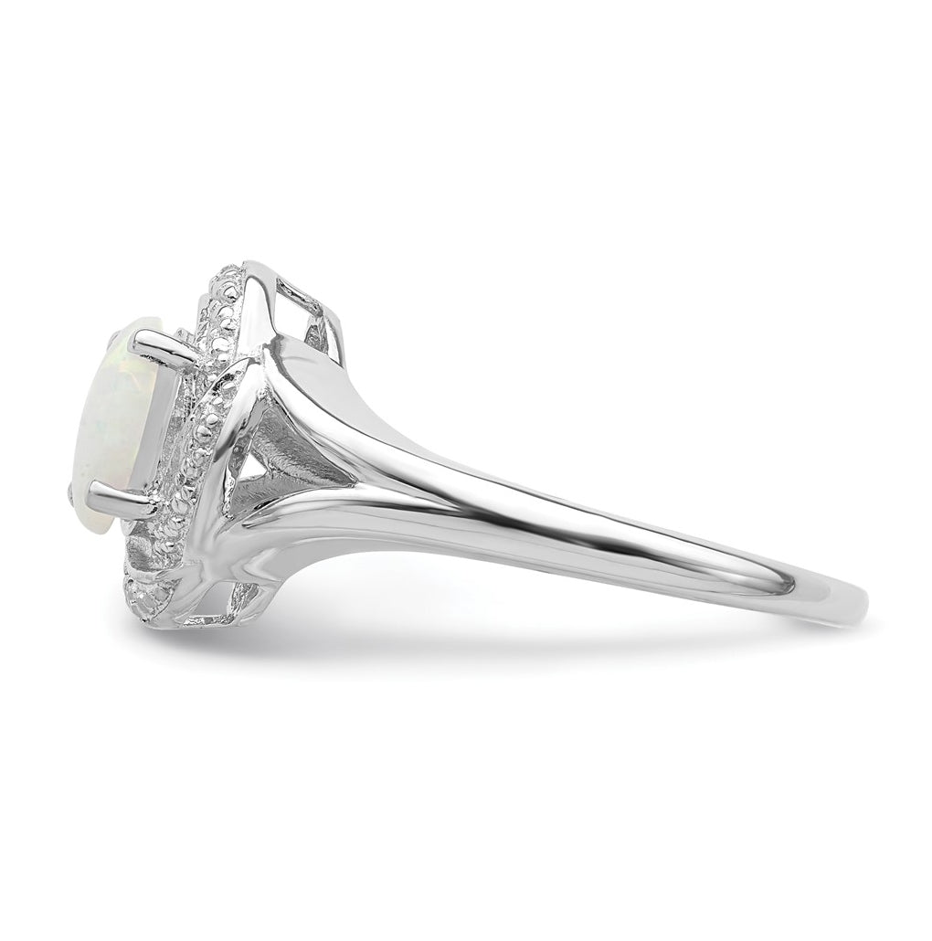 Sterling Silver Rhodium-plated Diamond & Gemstone Ring – Elegant Jewelry Gift for Birthday, Anniversary, Engagement, Wedding