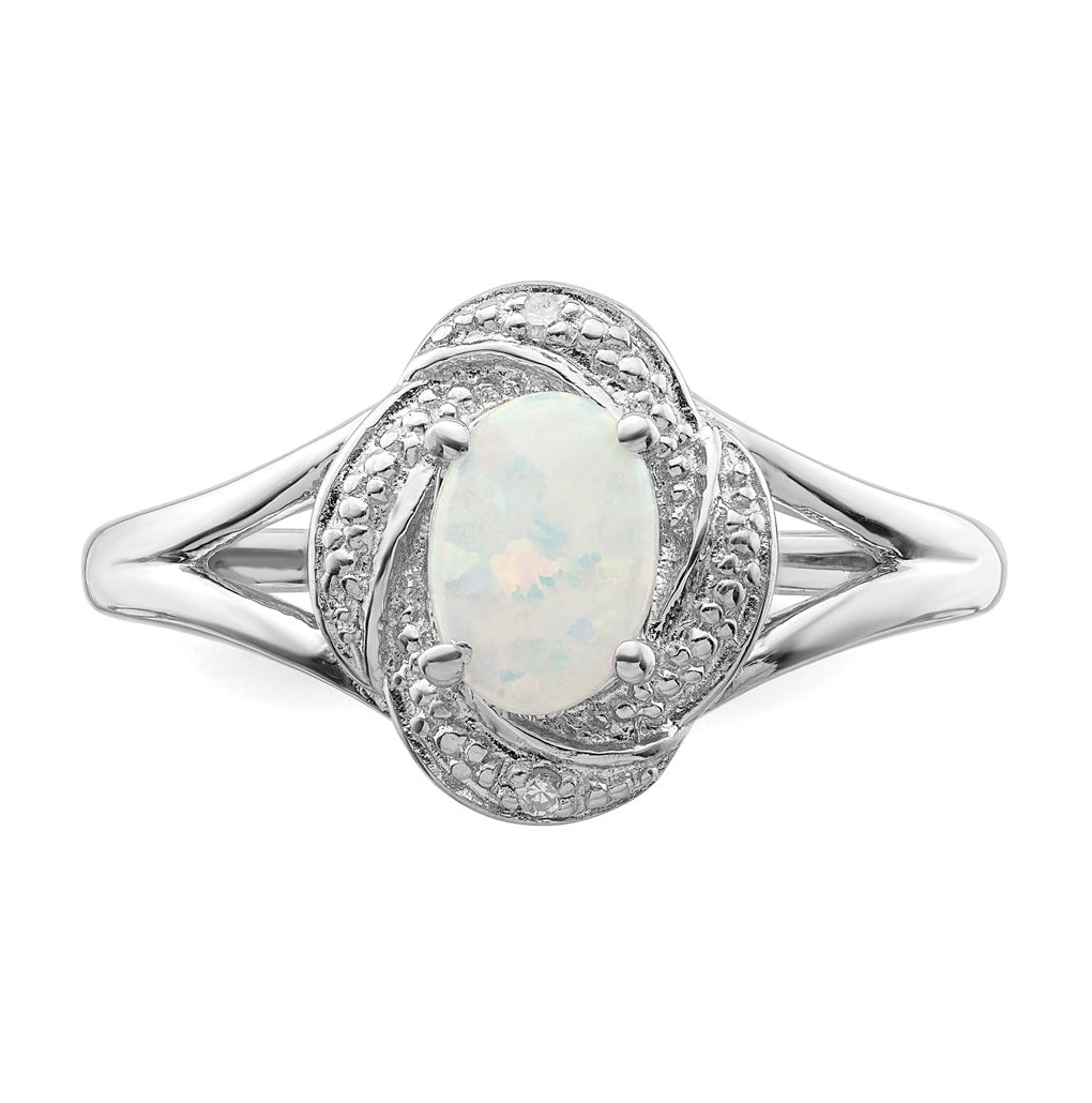 Sterling Silver Rhodium-plated Diamond & Gemstone Ring – Elegant Jewelry Gift for Birthday, Anniversary, Engagement, Wedding