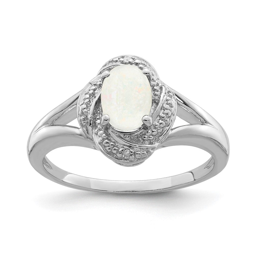Sterling Silver Rhodium-plated Diamond & Gemstone Ring – Elegant Jewelry Gift for Birthday, Anniversary, Engagement, Wedding