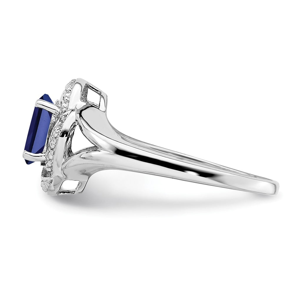 Sterling Silver Rhodium-plated Diamond & Gemstone Ring – Elegant Jewelry Gift for Birthday, Anniversary, Engagement, Wedding