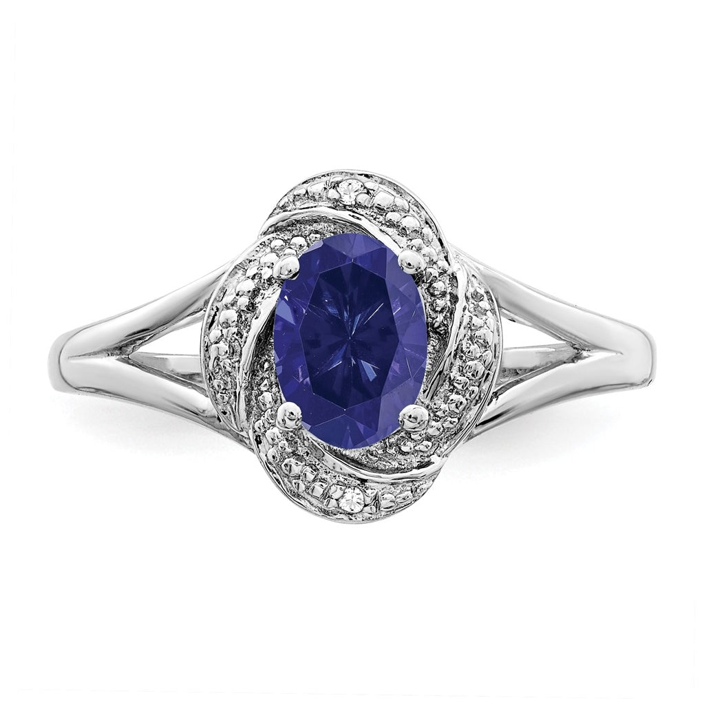 Sterling Silver Rhodium-plated Diamond & Gemstone Ring – Elegant Jewelry Gift for Birthday, Anniversary, Engagement, Wedding