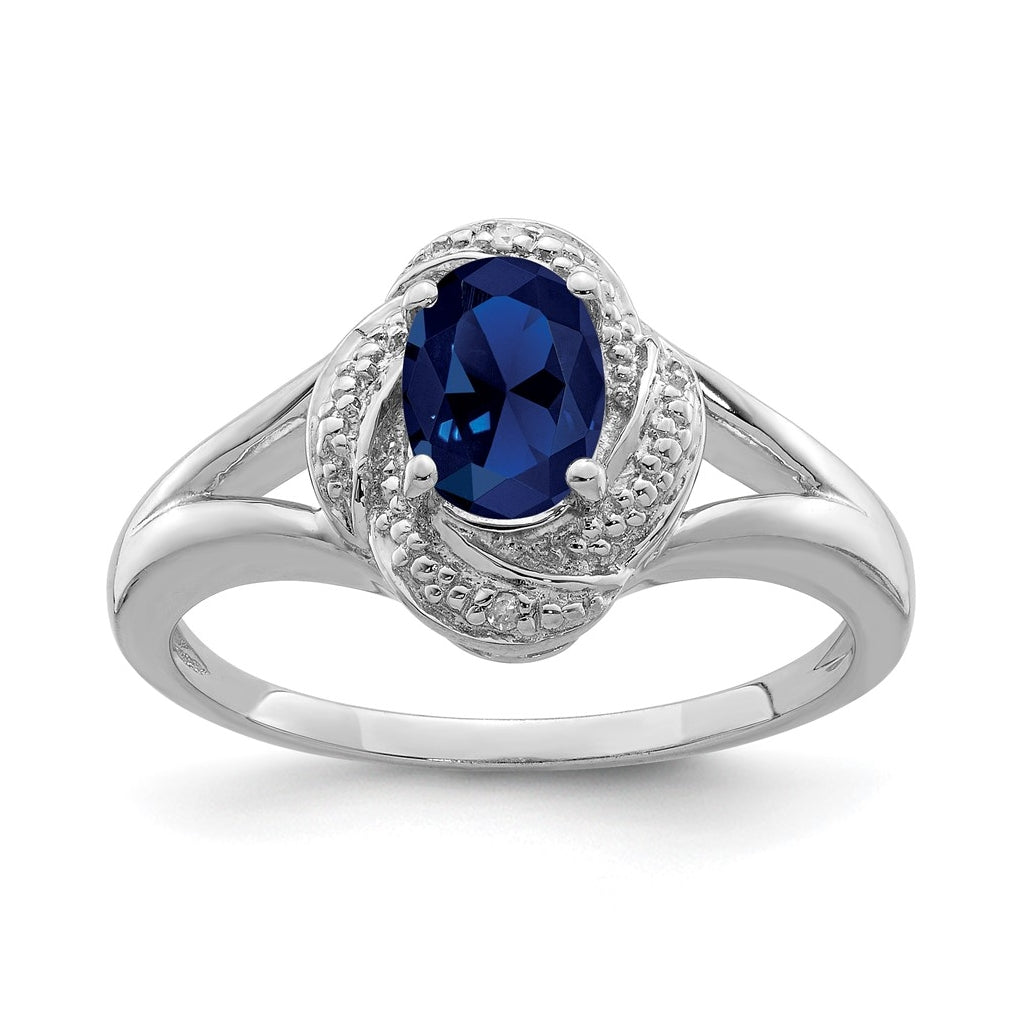 Sterling Silver Rhodium-plated Diamond & Gemstone Ring – Elegant Jewelry Gift for Birthday, Anniversary, Engagement, Wedding