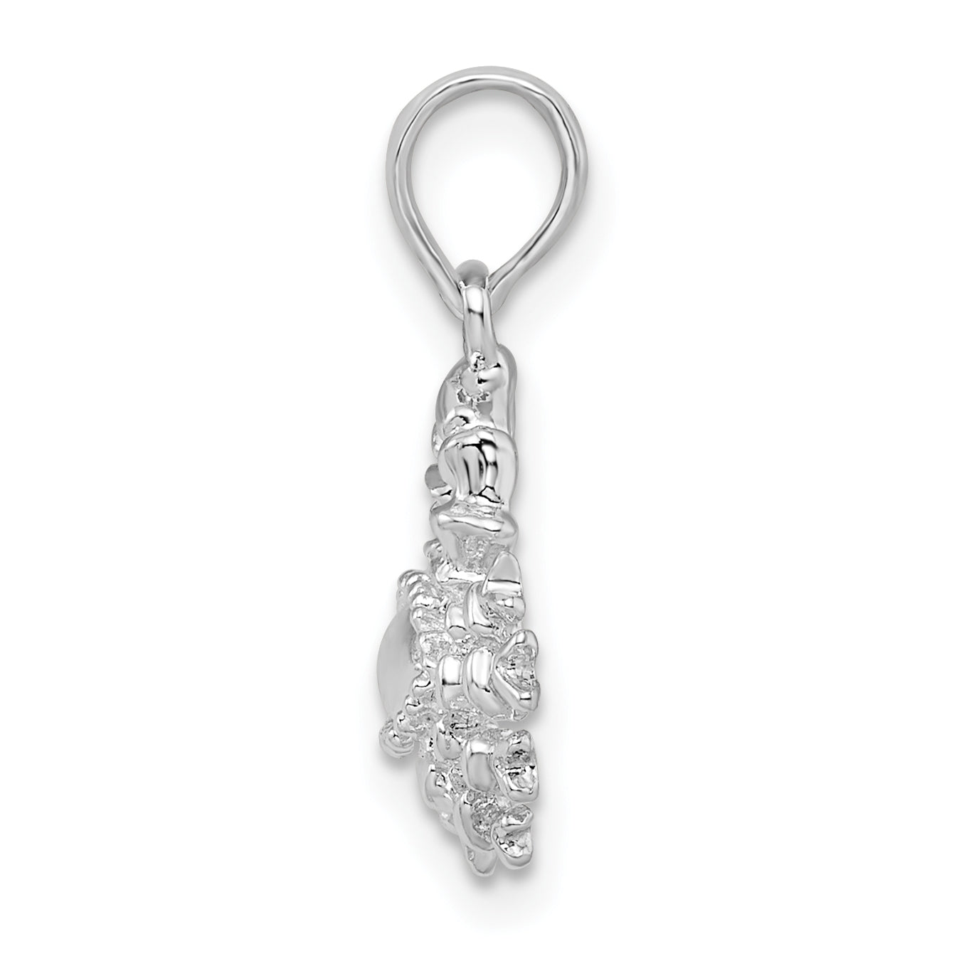 De-Ani Sterling Silver Rhodium plated Polished 3D Cancer Zodiac Pendant