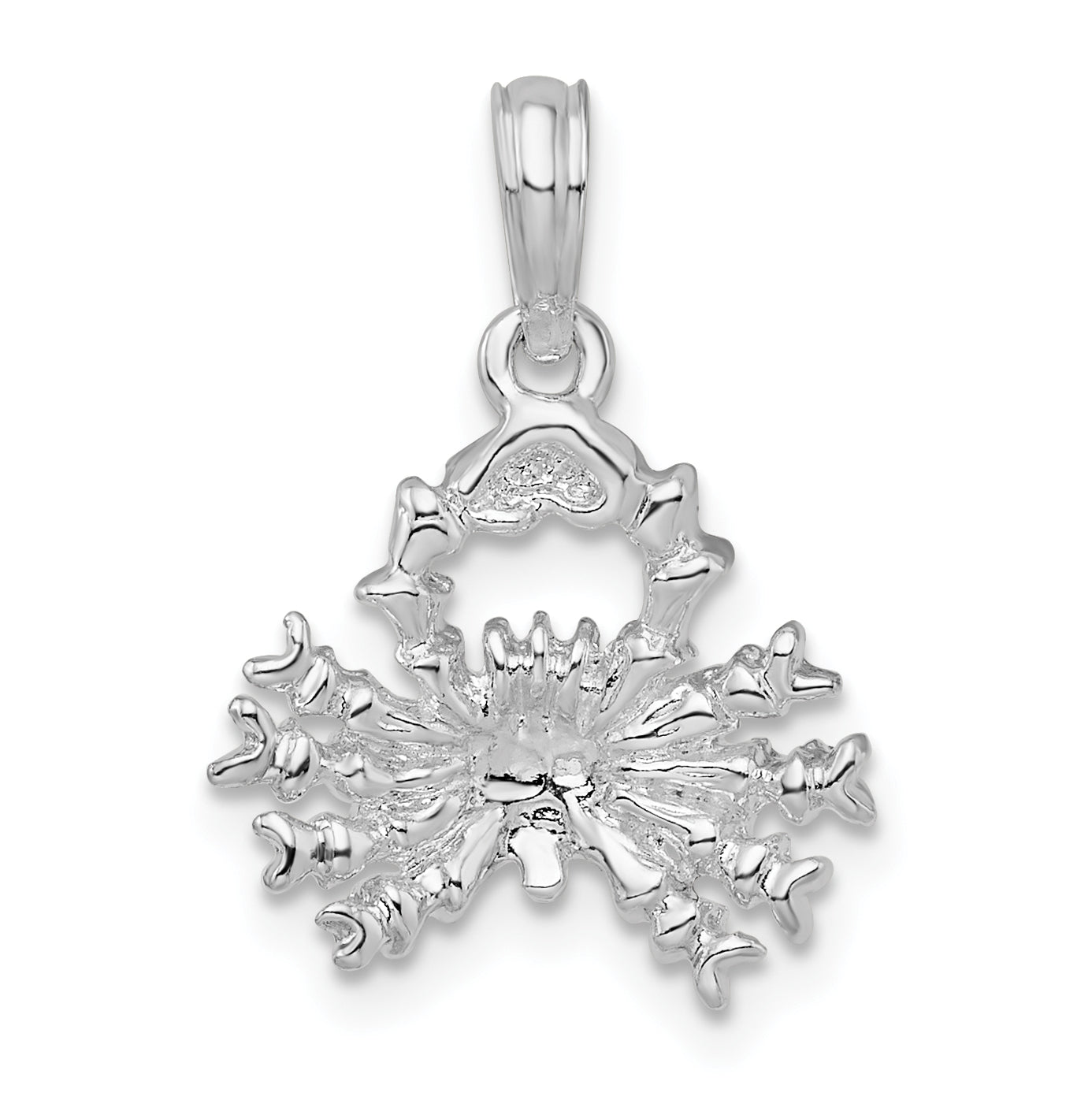 De-Ani Sterling Silver Rhodium plated Polished 3D Cancer Zodiac Pendant