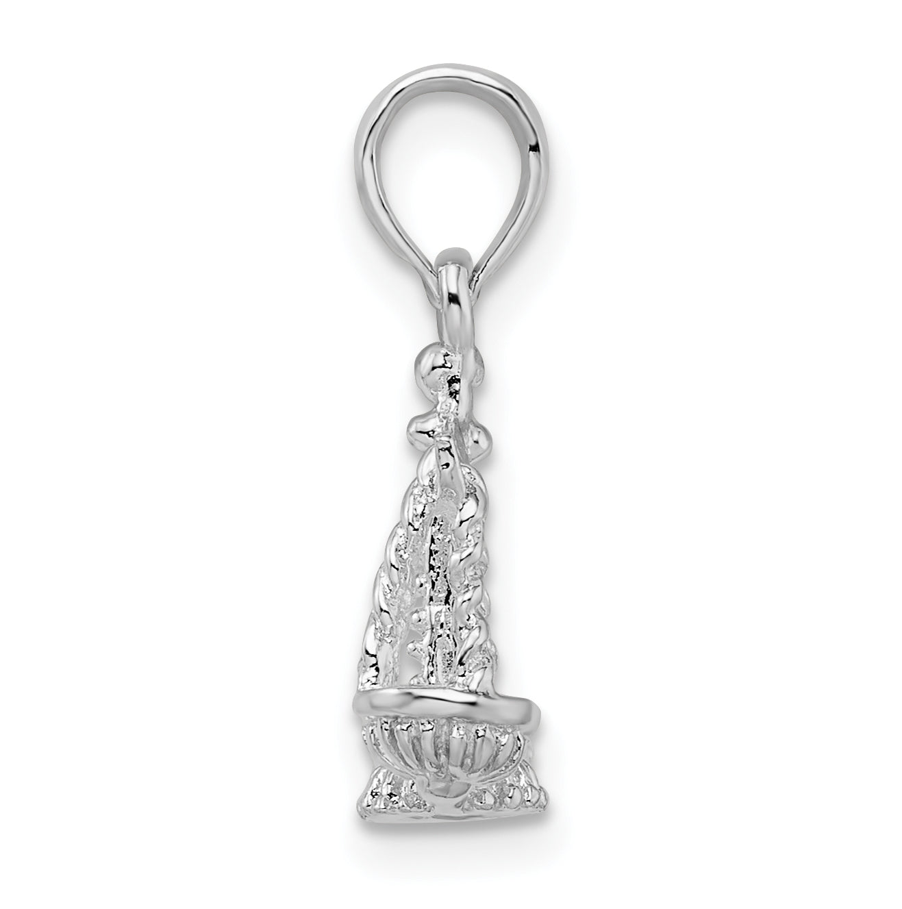De-Ani Sterling Silver Rhodium plated Polished 3D Libra Zodiac Pendant