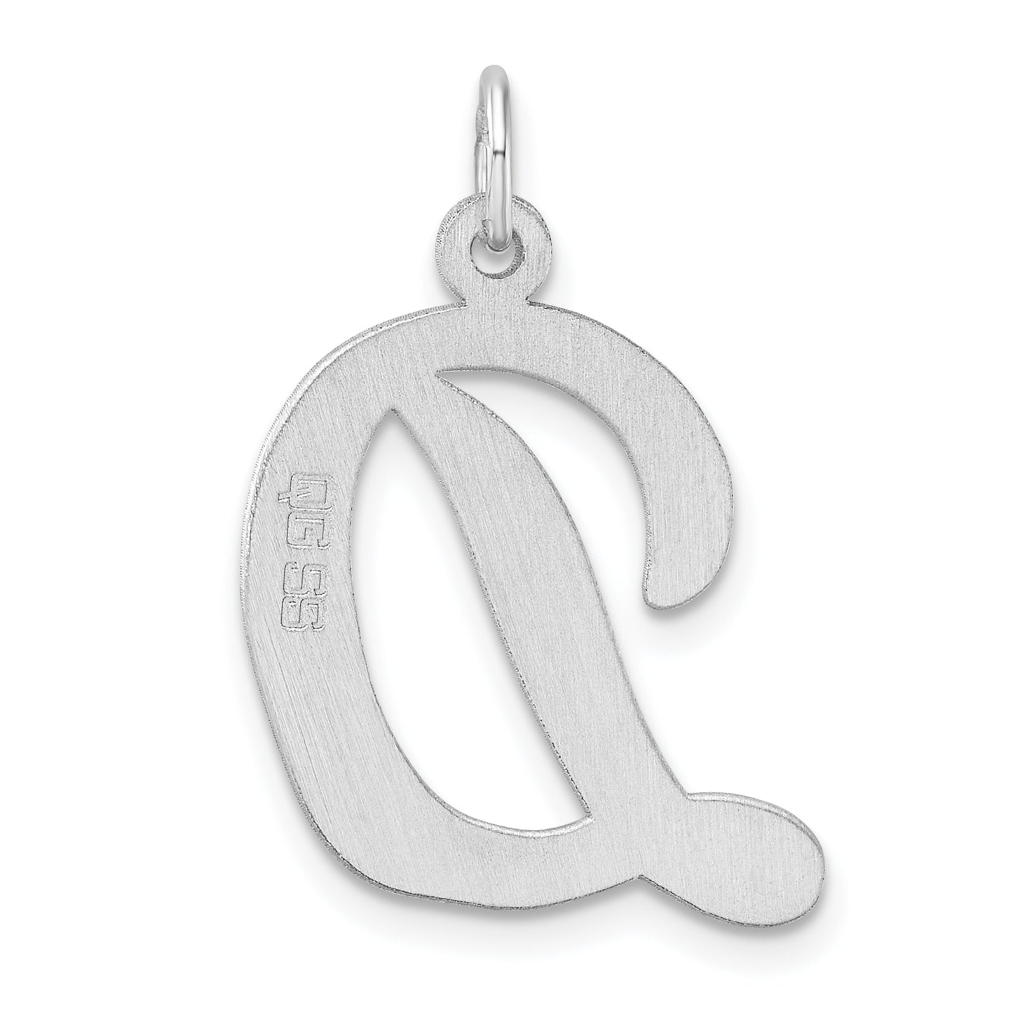 Large Sterling Silver Rhodium plated Script Letter D Initial Charm