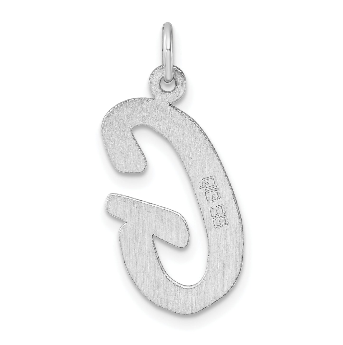 Large Sterling Silver Rhodium plated Script Letter G Initial Charm