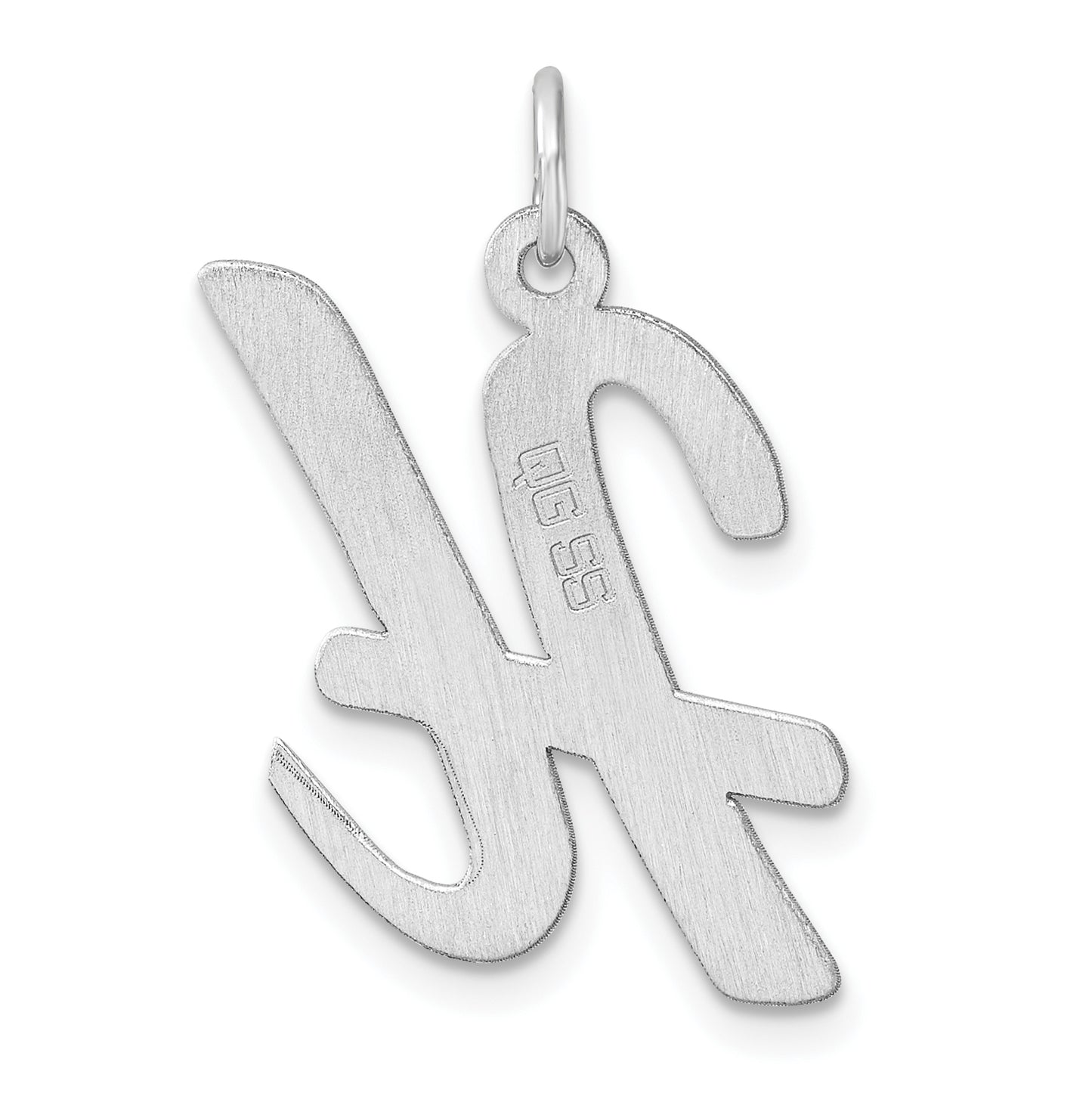 Large Sterling Silver Rhodium plated Script Letter H Initial Charm