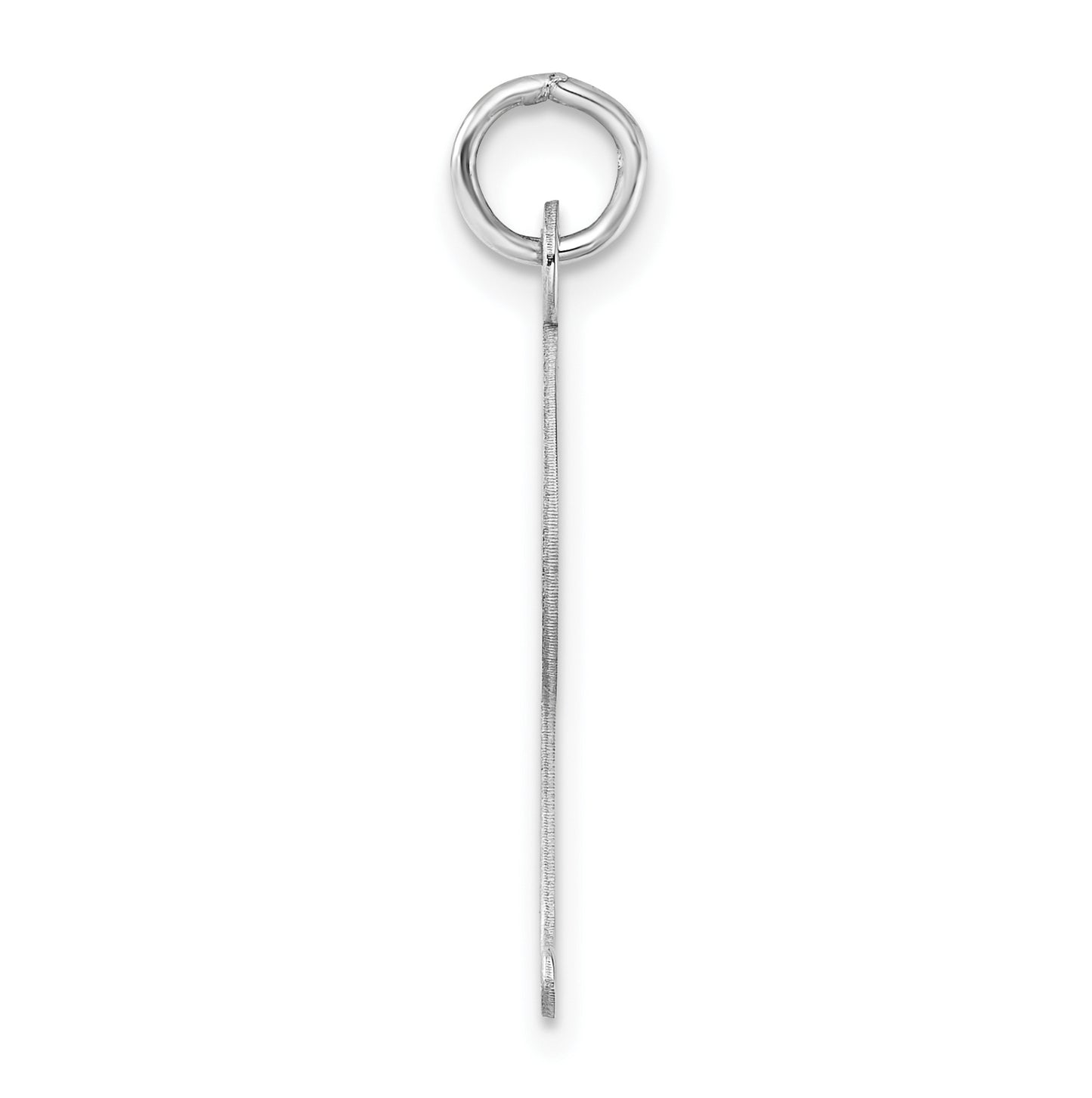 Large Sterling Silver Rhodium plated Script Letter I Initial Charm