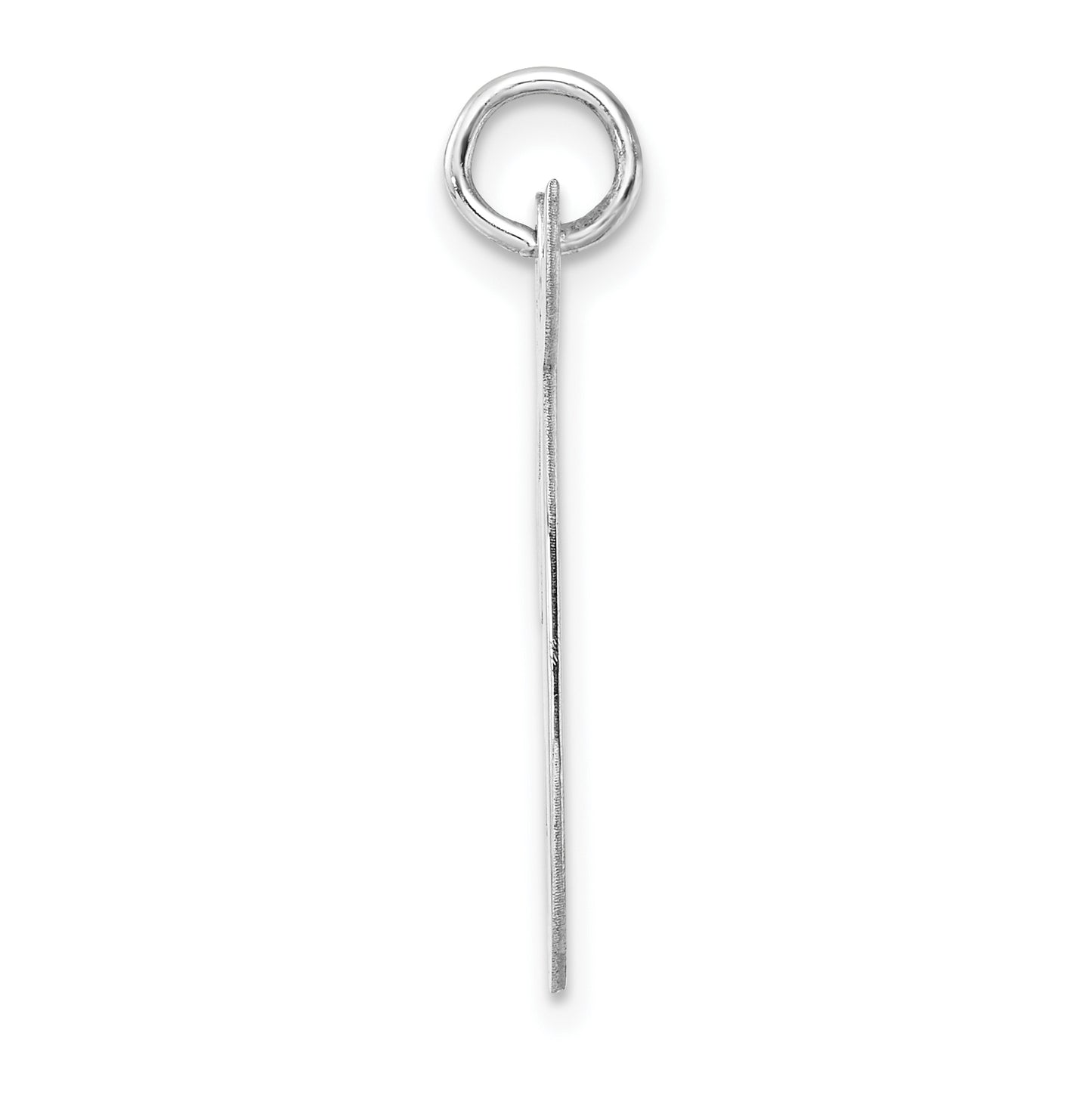 Large Sterling Silver Rhodium plated Script Letter T Initial Charm