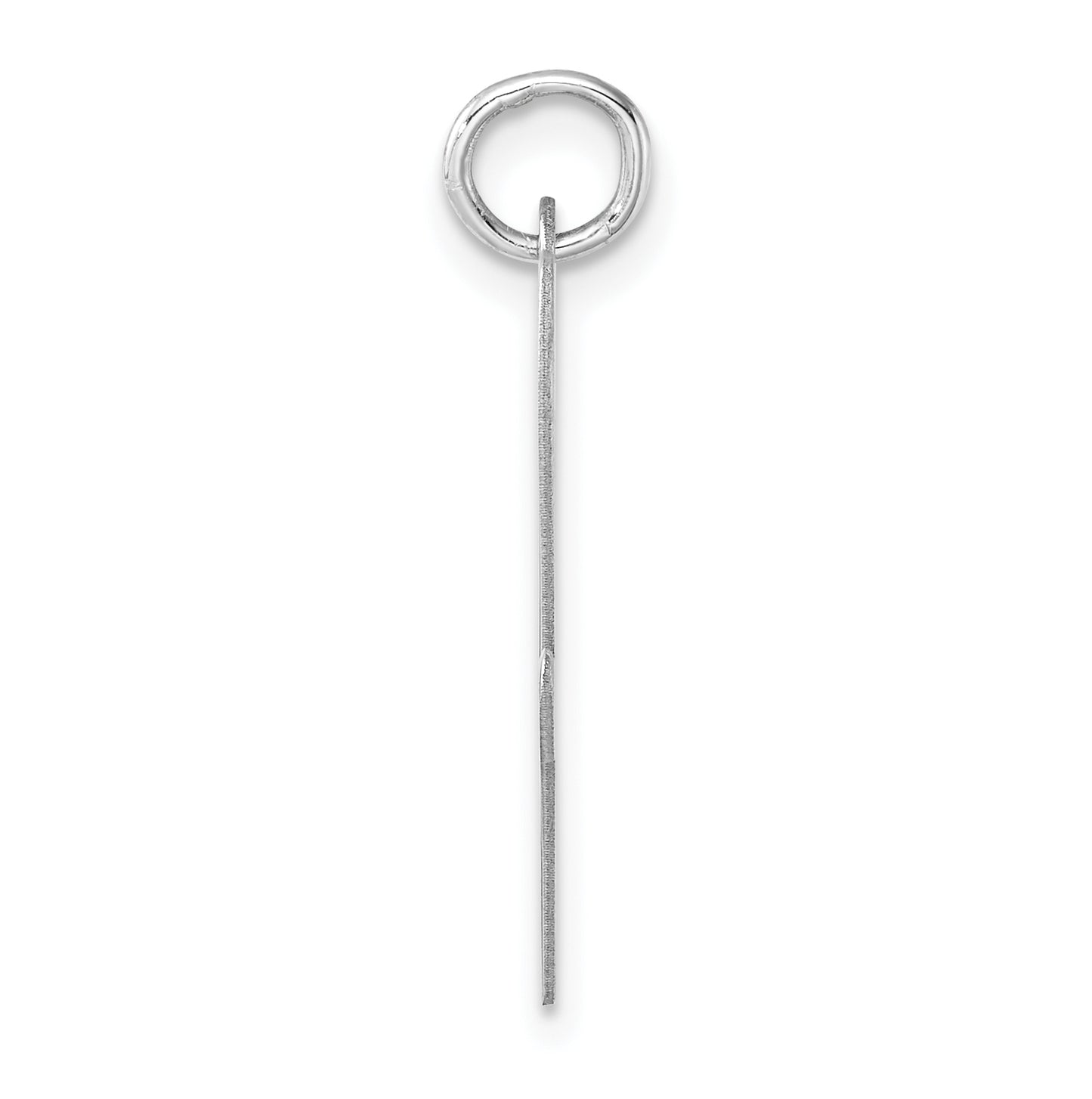 Large Sterling Silver Rhodium plated Script Letter V Initial Charm