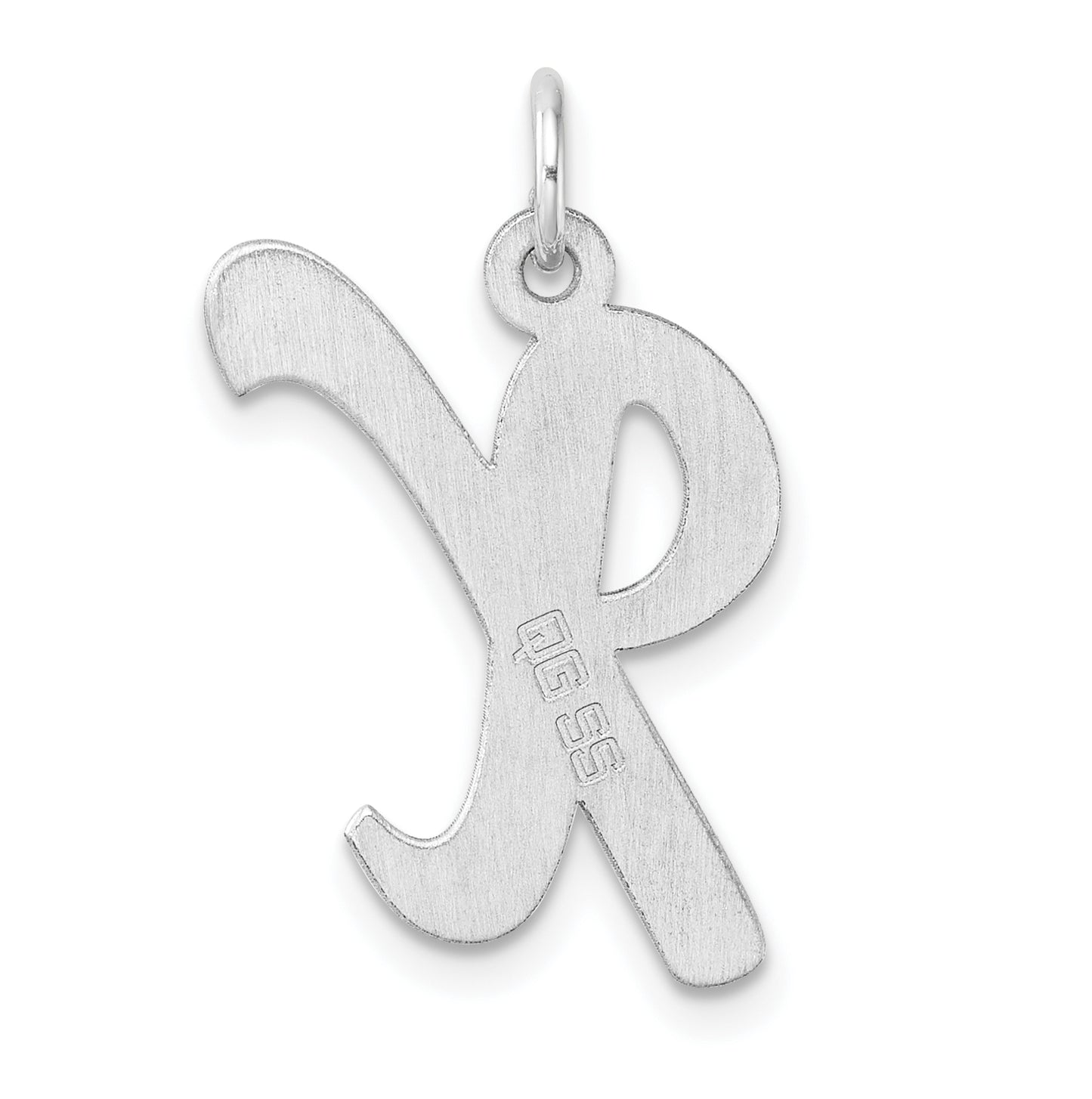 Large Sterling Silver Rhodium plated Script Letter X Initial Charm