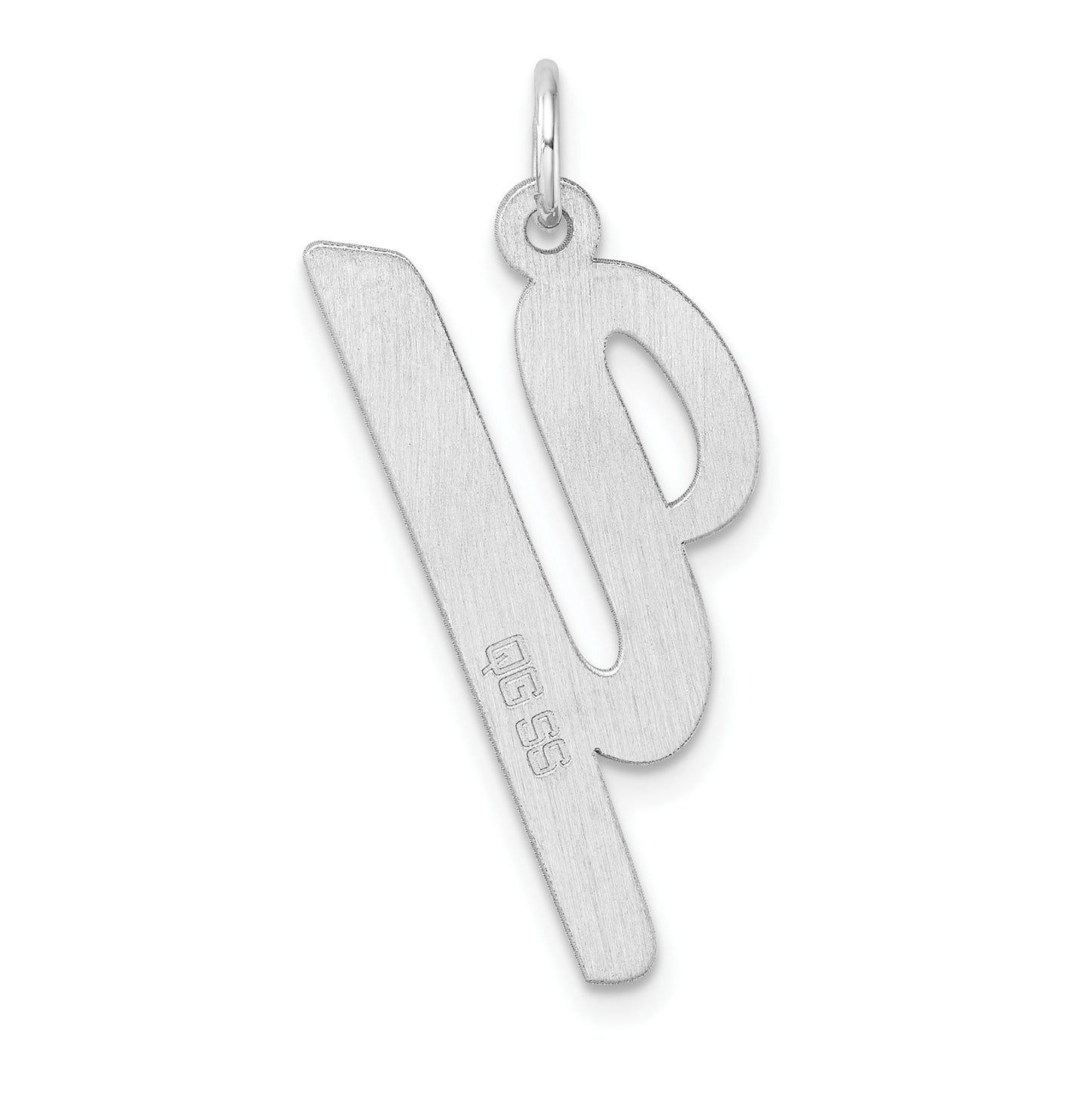 Large Sterling Silver Rhodium plated Script Letter Y Initial Charm