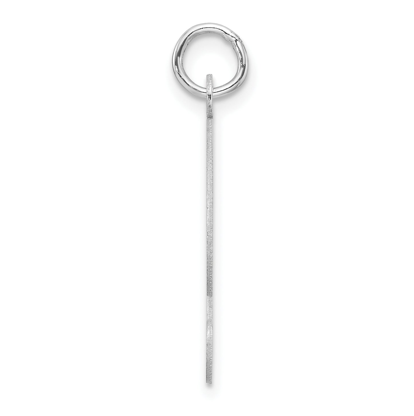 Large Sterling Silver Rhodium plated Fancy Script Letter T Initial Charm
