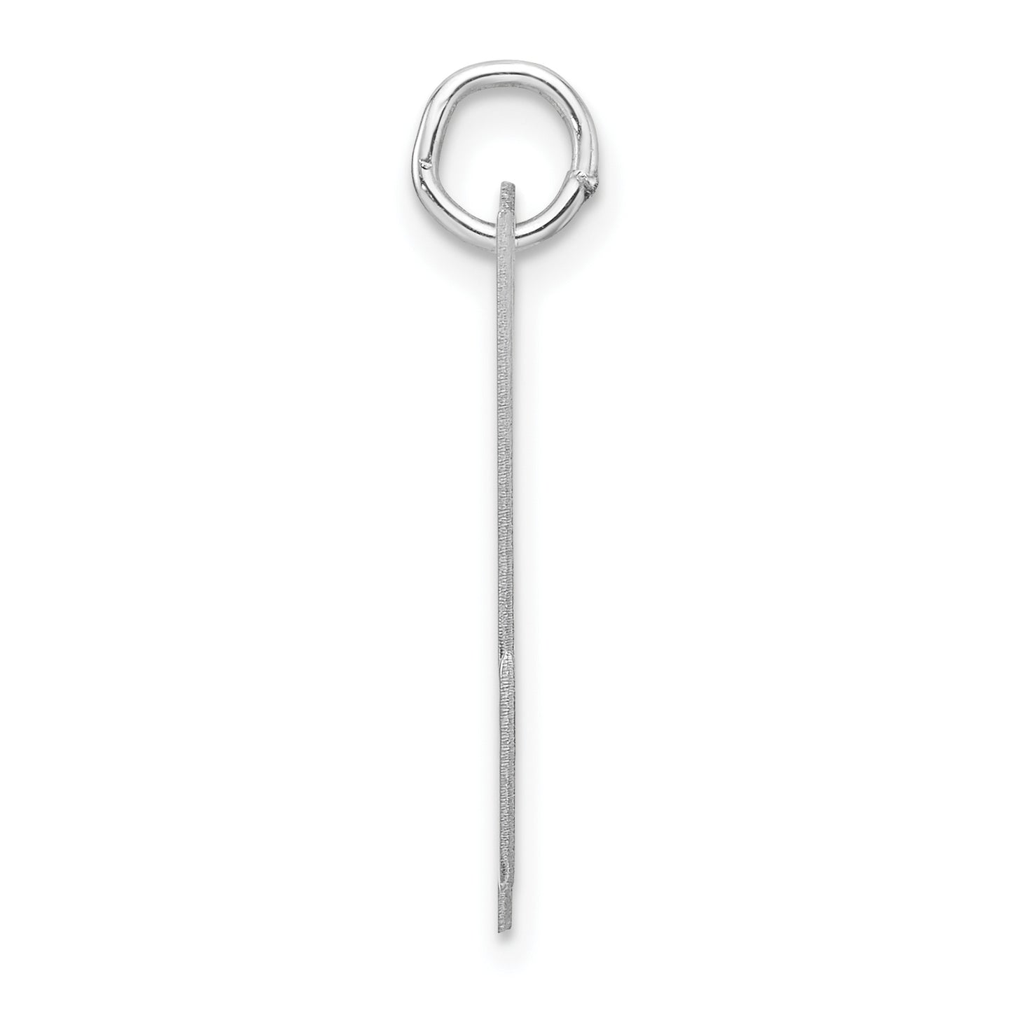 Large Sterling Silver Rhodium plated Fancy Script Letter U Initial Charm