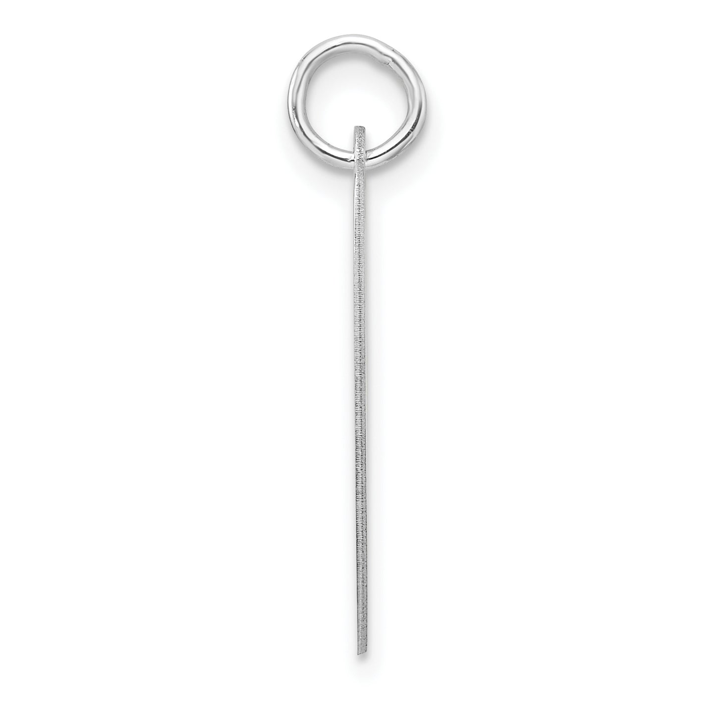Large Sterling Silver Rhodium plated Fancy Script Letter V Initial Charm
