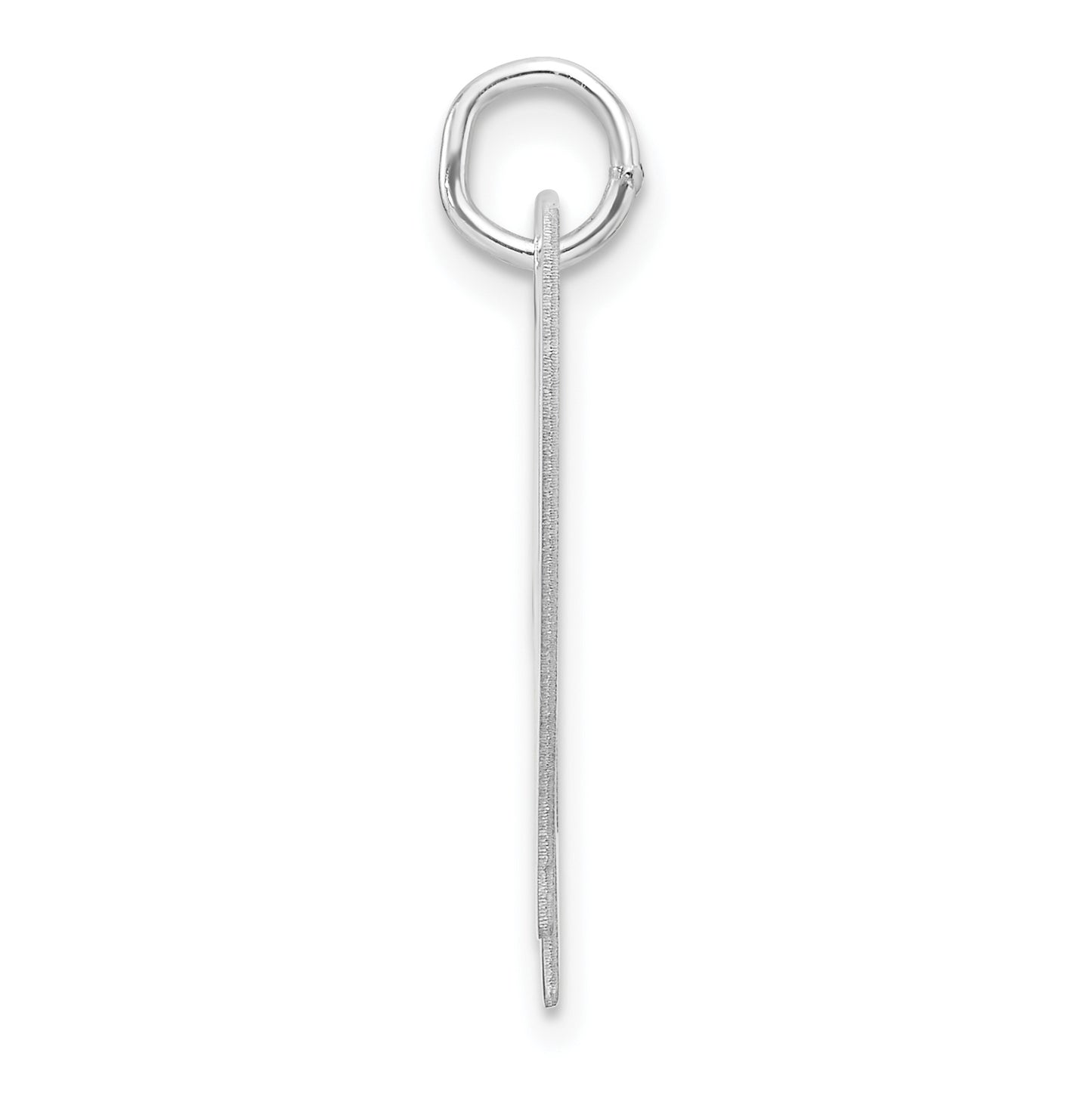 Large Sterling Silver Rhodium plated Fancy Script Letter W Initial Charm