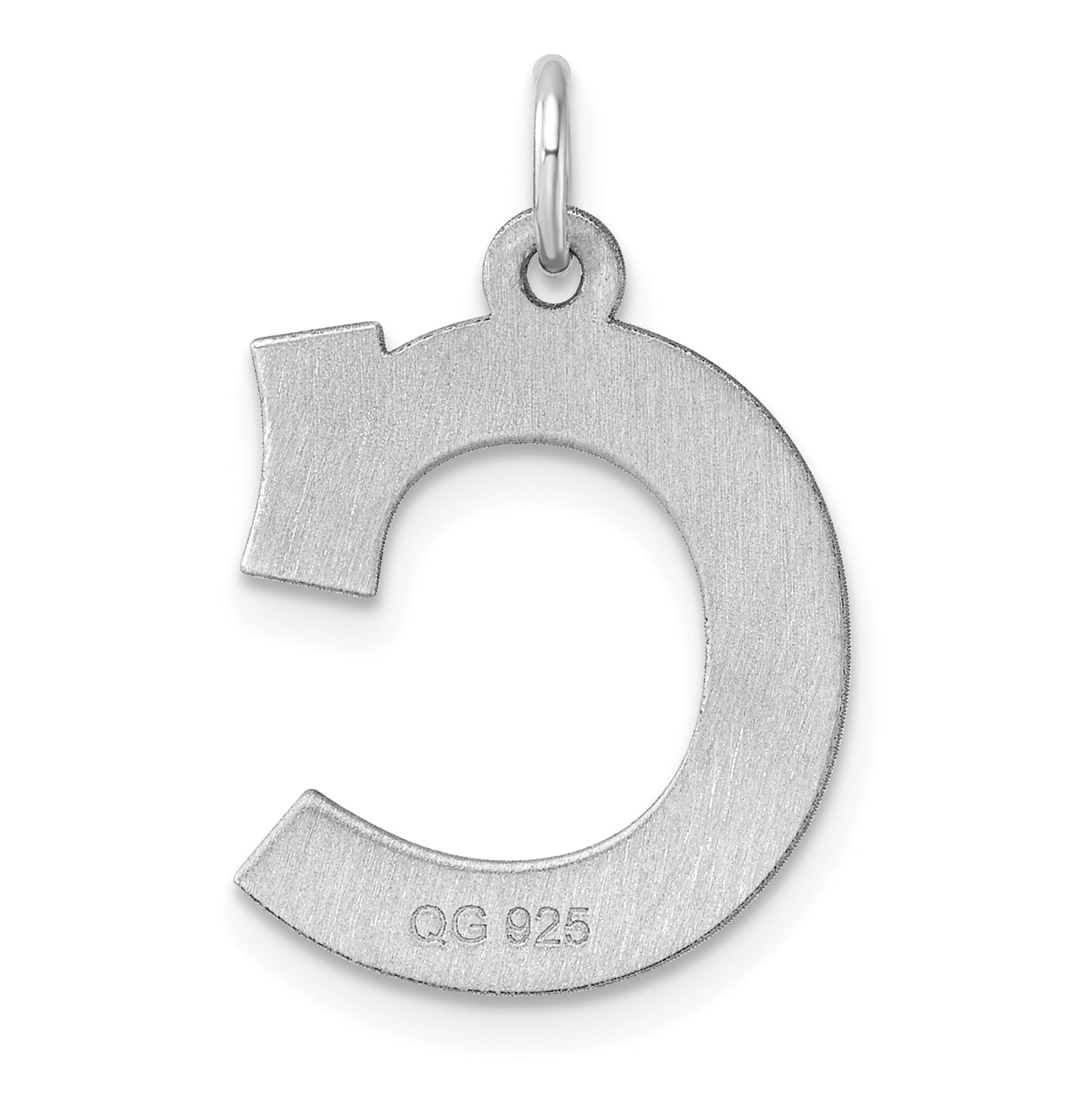 Large Sterling Silver Rhodium plated Block Letter C Initial Charm