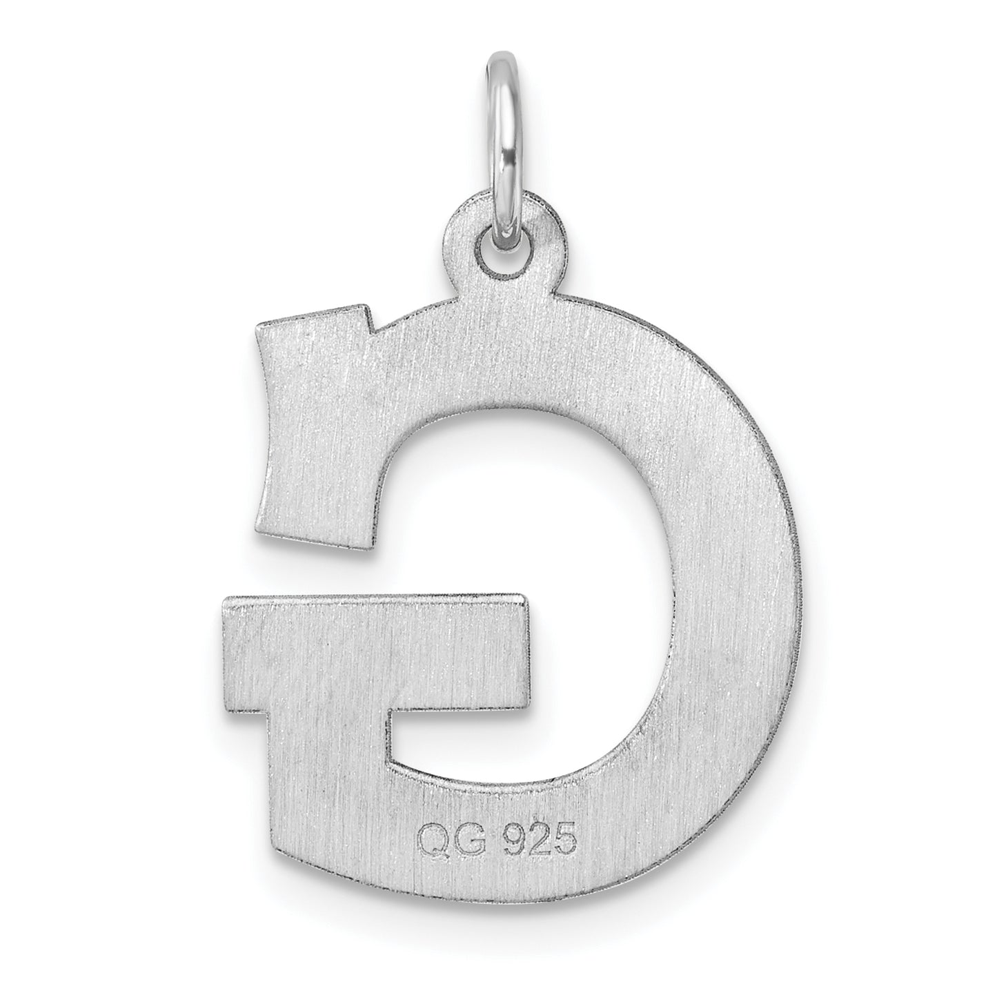Large Sterling Silver Rhodium plated Block Letter G Initial Charm