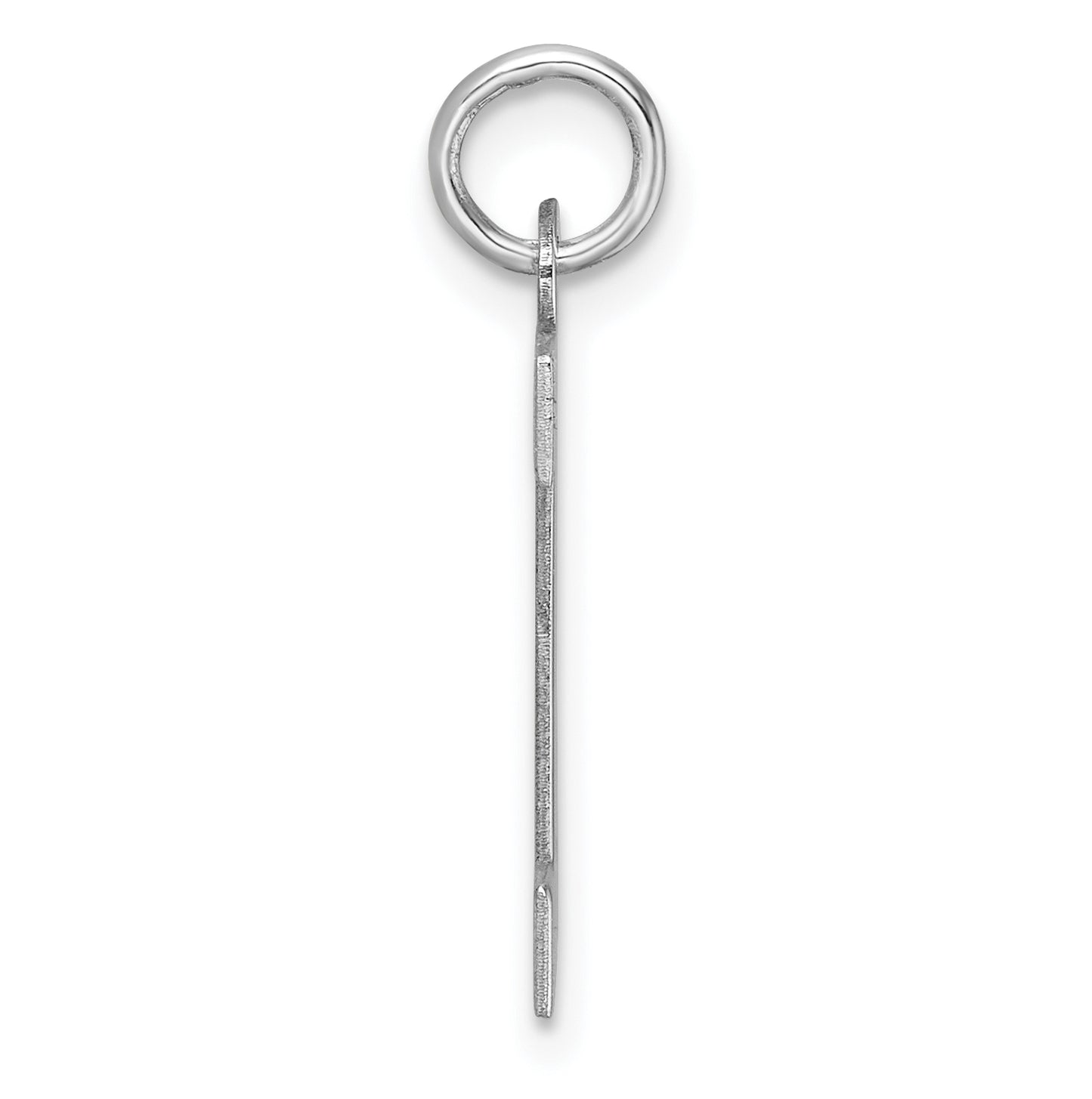 Large Sterling Silver Rhodium plated Block Letter I Initial Charm