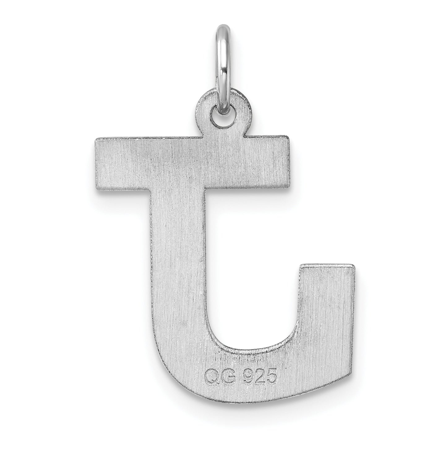 Large Sterling Silver Rhodium plated Block Letter J Initial Charm