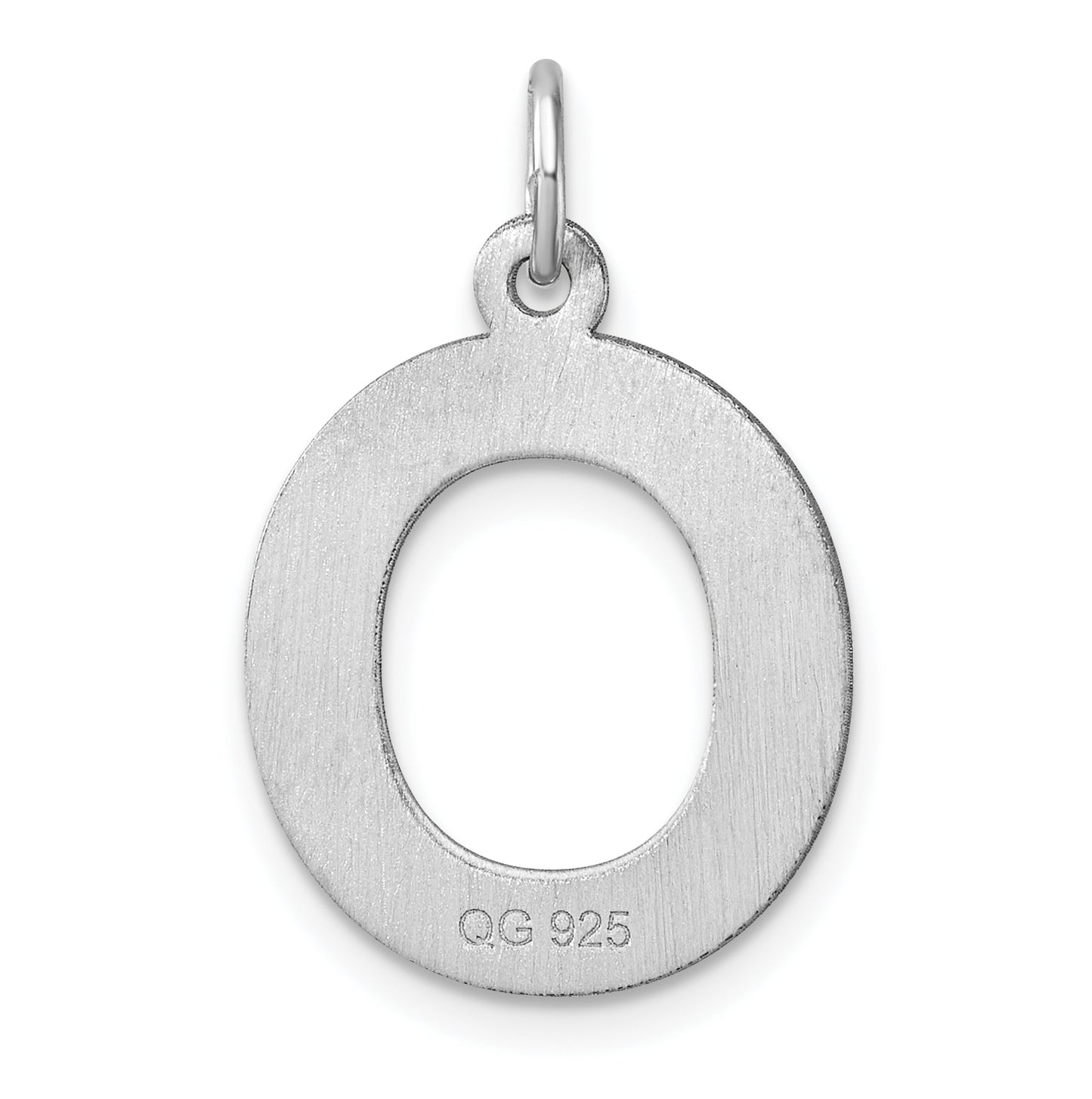 Large Sterling Silver Rhodium plated Block Letter O Initial Charm