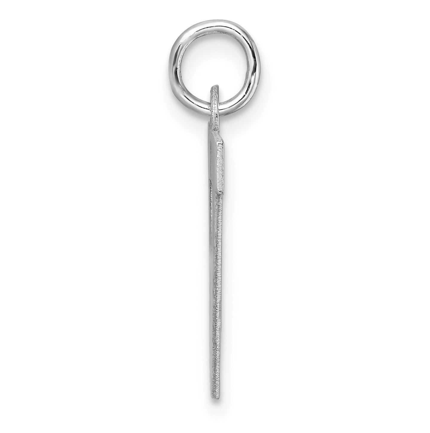 Large Sterling Silver Rhodium plated Block Letter V Initial Charm