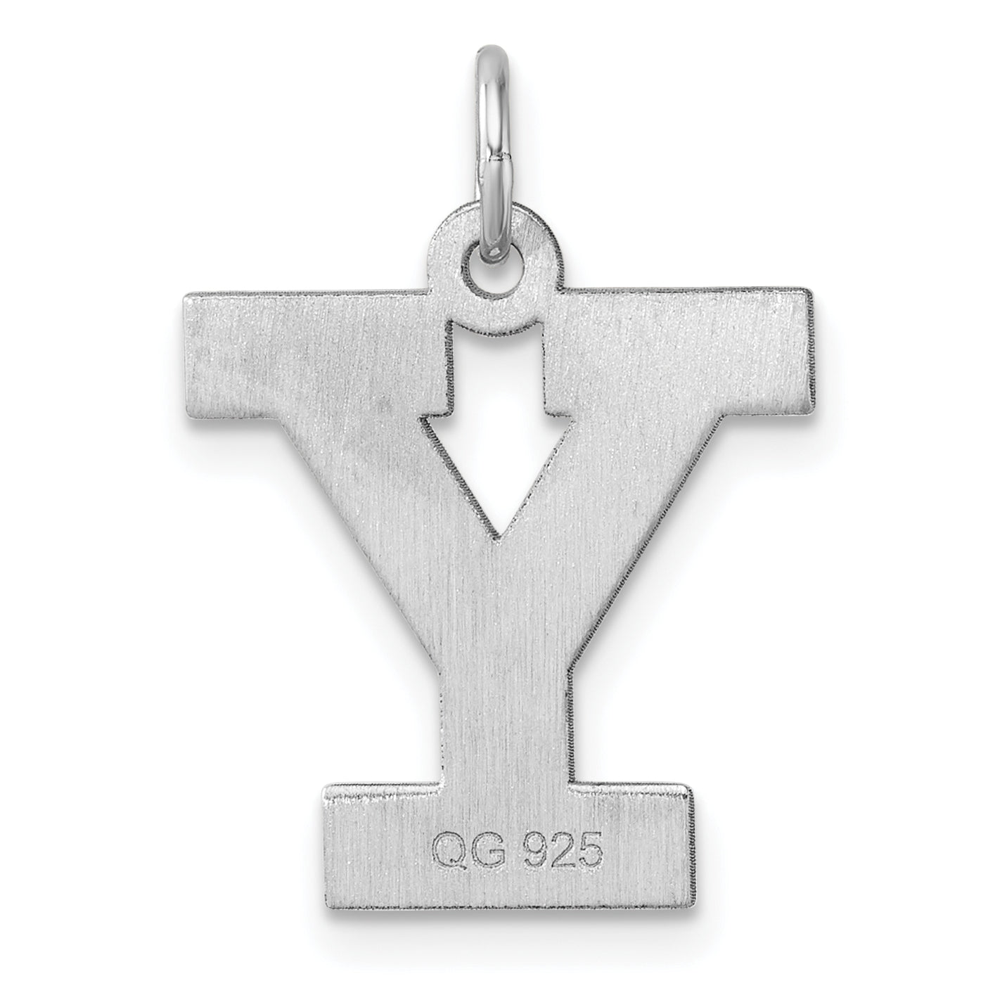 Large Sterling Silver Rhodium plated Block Letter Y Initial Charm
