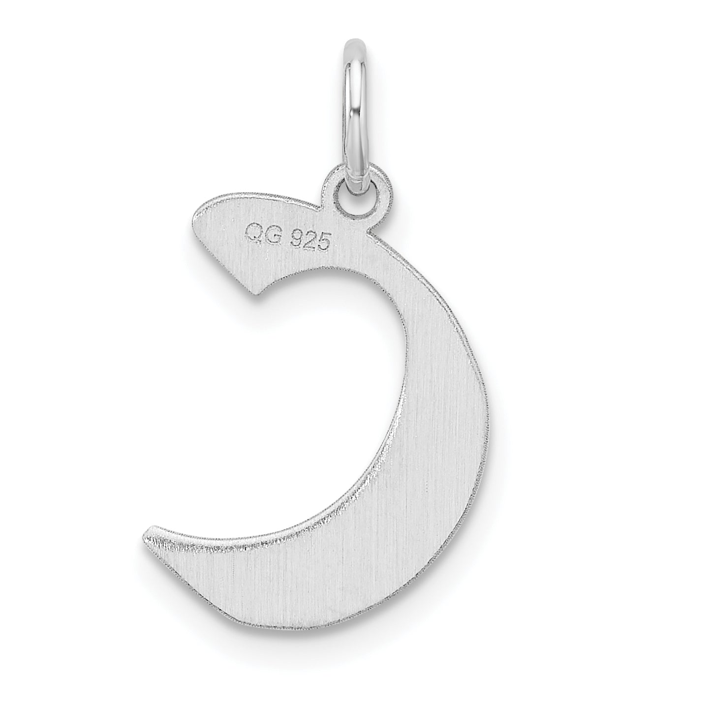 Small Sterling Silver Rhodium plated Artisan Block Letter C Initial Charm