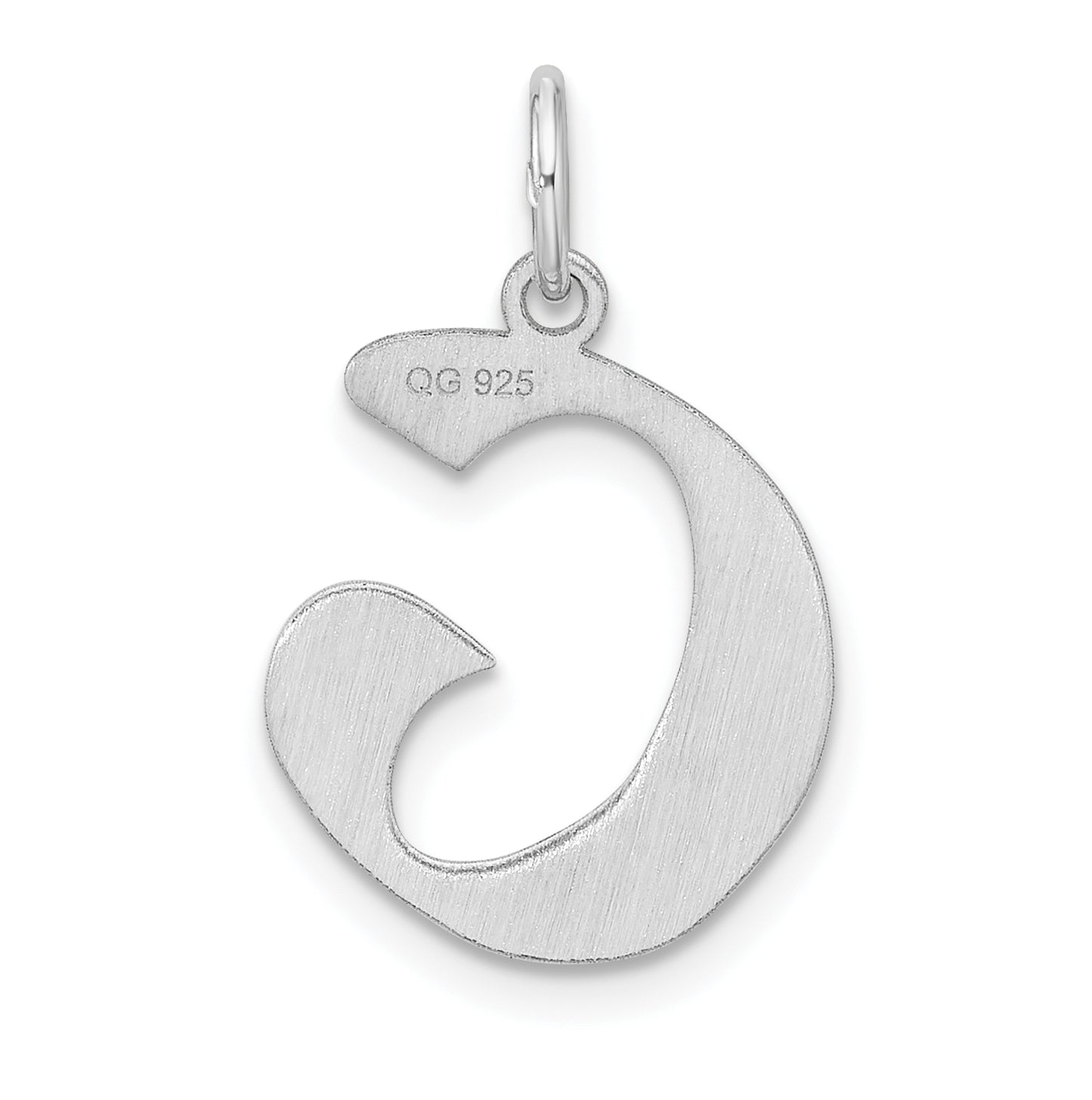 Small Sterling Silver Rhodium plated Artisan Block Letter G Initial Charm