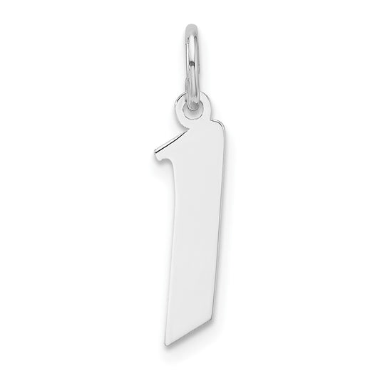 Small Sterling Silver Rhodium plated Artisan Block Letter I Initial Charm