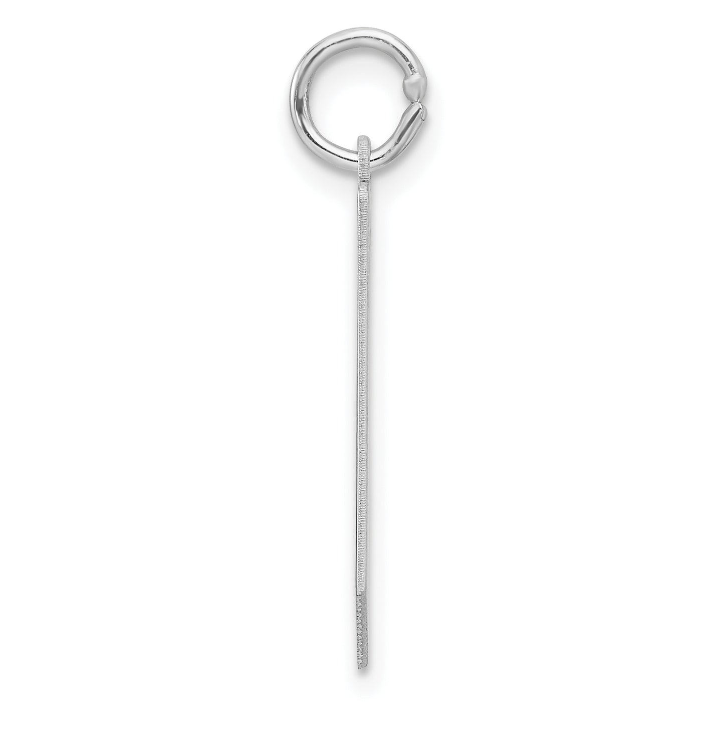 Small Sterling Silver Rhodium plated Artisan Block Letter J Initial Charm