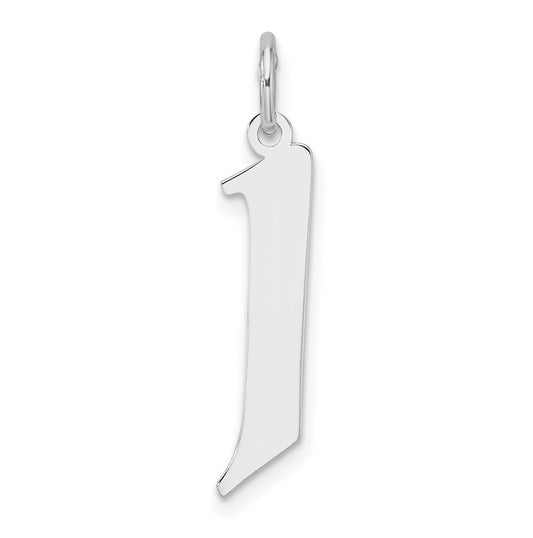 Small Sterling Silver Rhodium plated Artisan Block Letter J Initial Charm