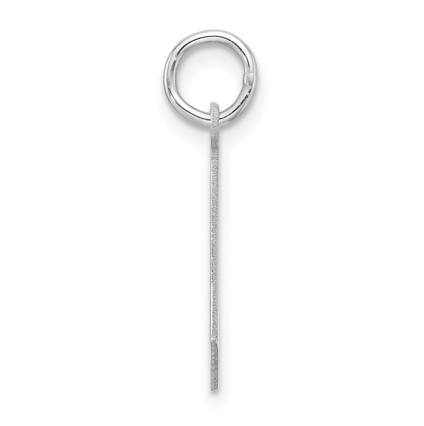 Small Sterling Silver Rhodium plated Artisan Block Letter L Initial Charm