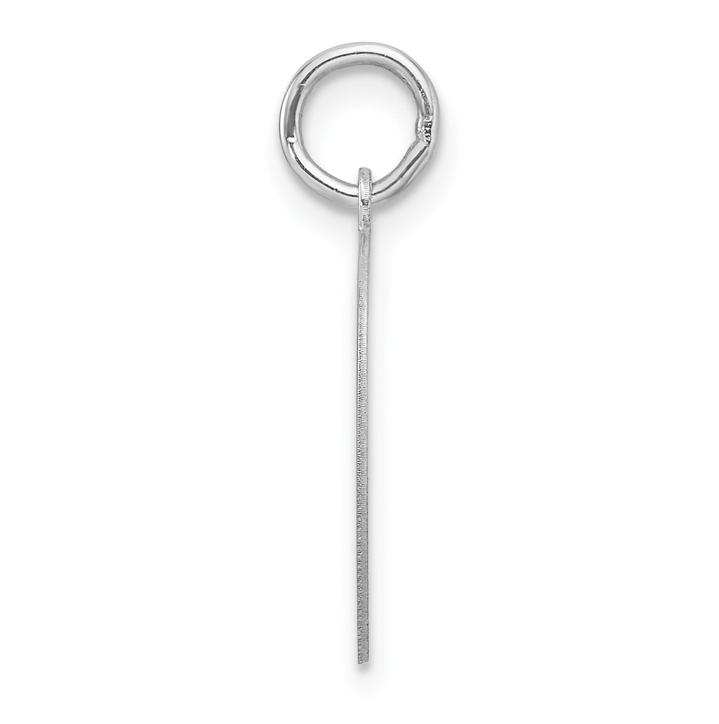 Small Sterling Silver Rhodium plated Artisan Block Letter O Initial Charm
